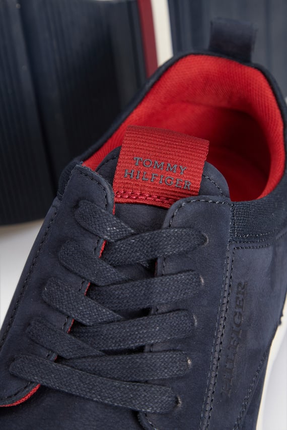 Мужские темно-синие кожаные кроссовки HILFIGER NUBUCK MIX HYBRID SHOE