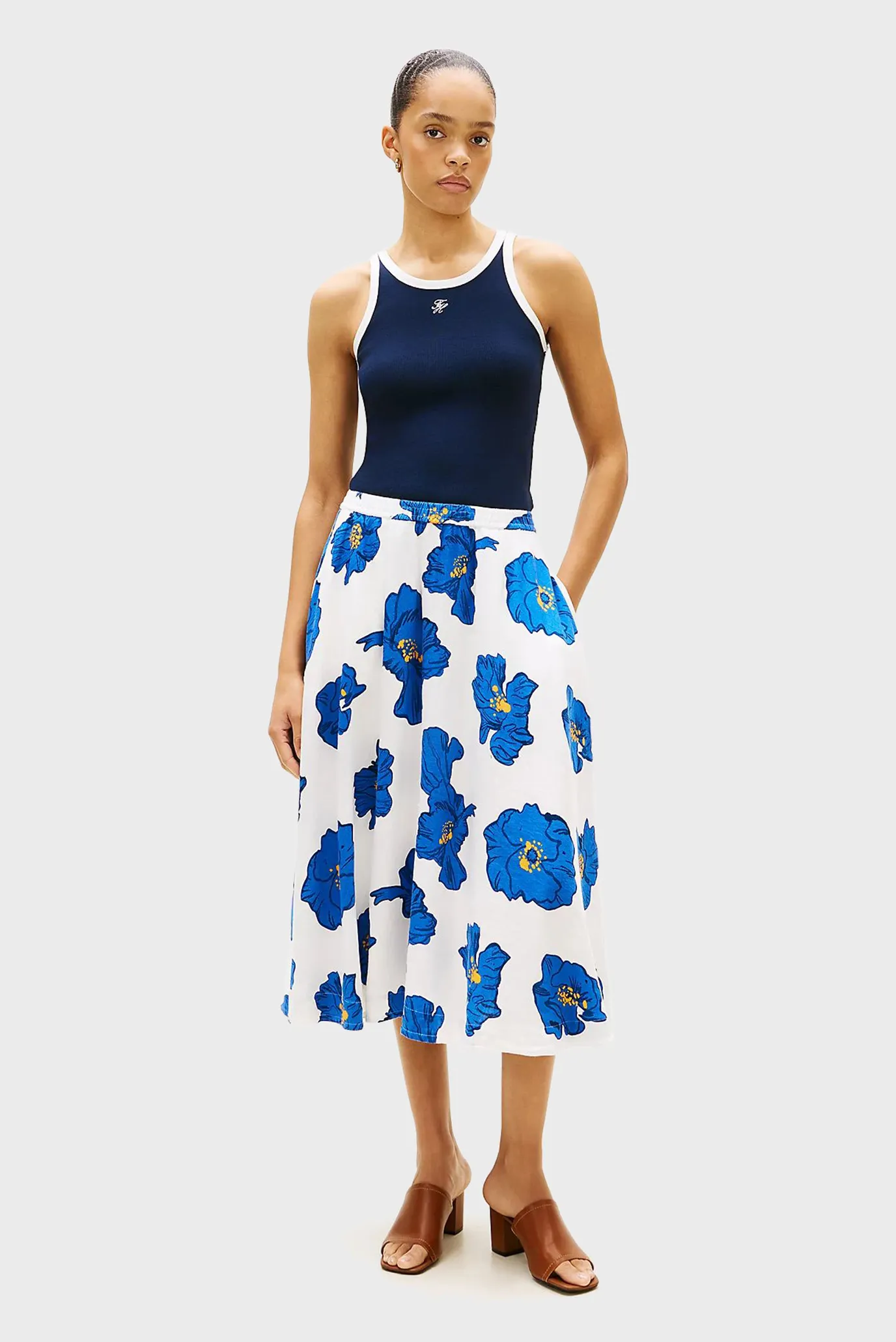 Юбка VIS LINEN VOLUME MIDI SKIRT 2