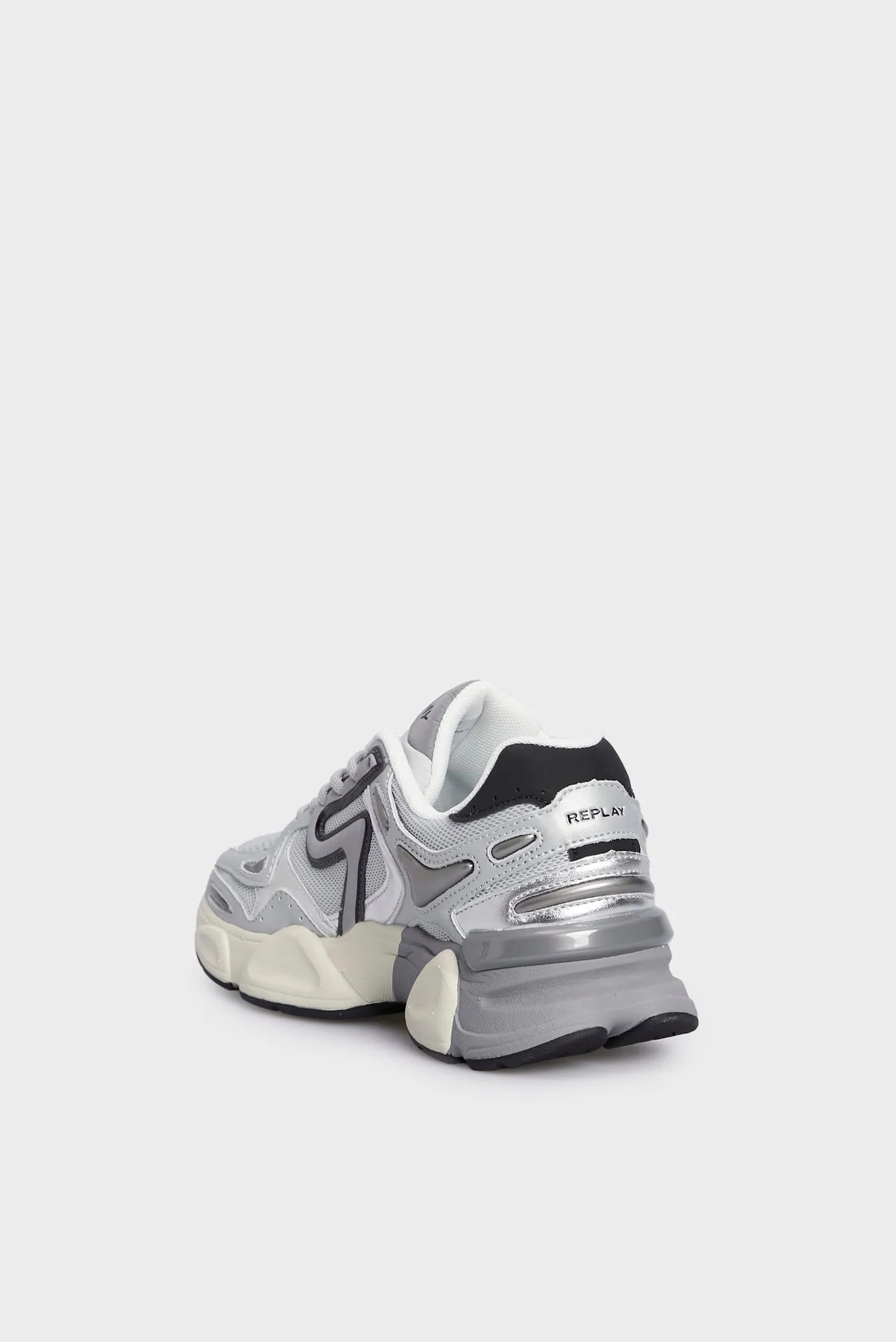 Женские серебристые кожаные кроссовки DESTINY W 5