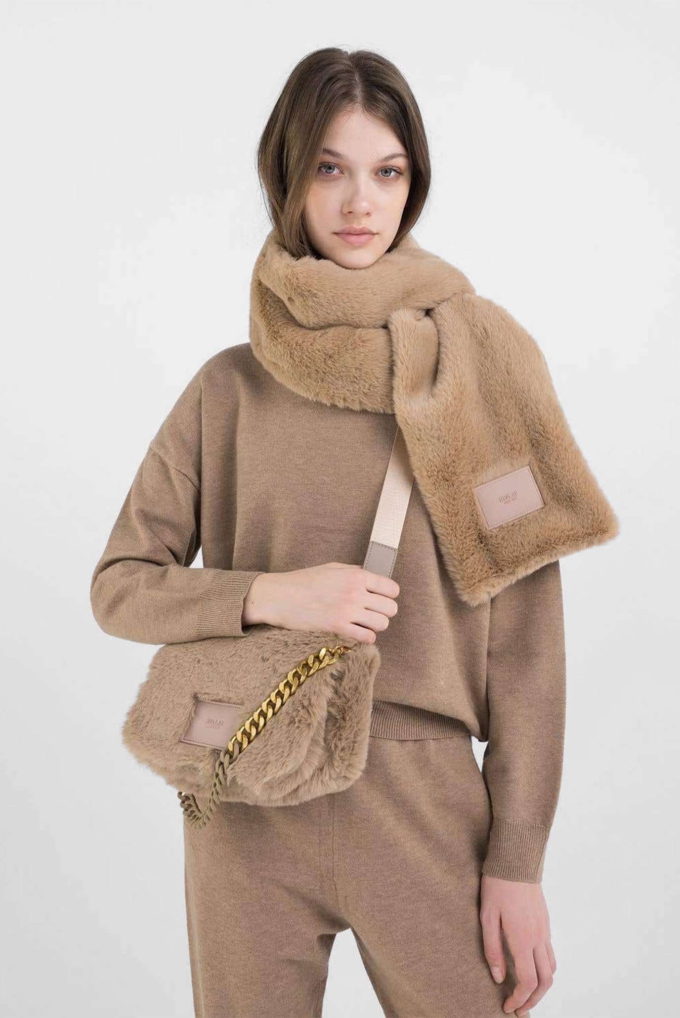 Женская бежевая сумка 8