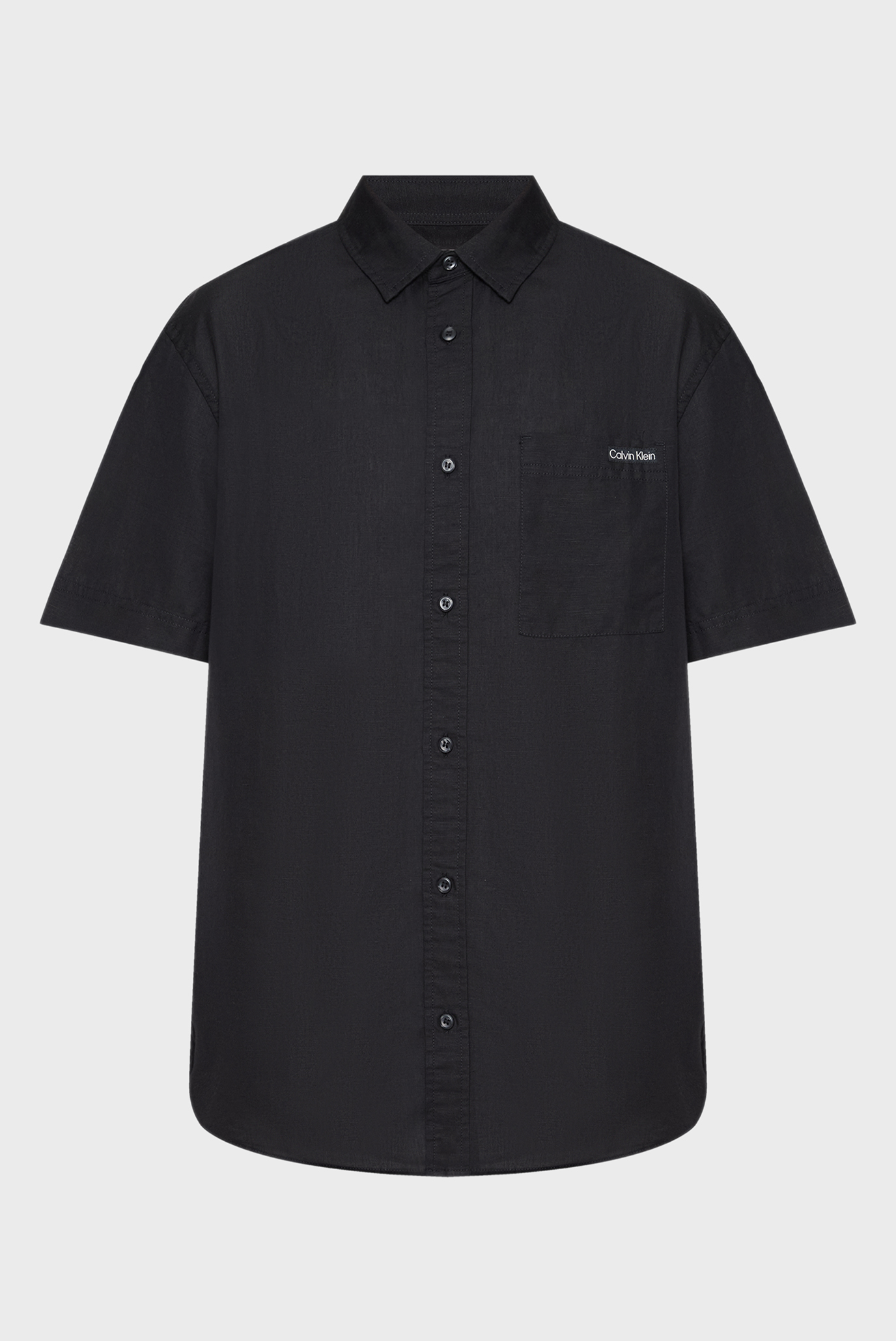 Мужская черная льняная рубашка LINEN COTTON S S SHIRT 1