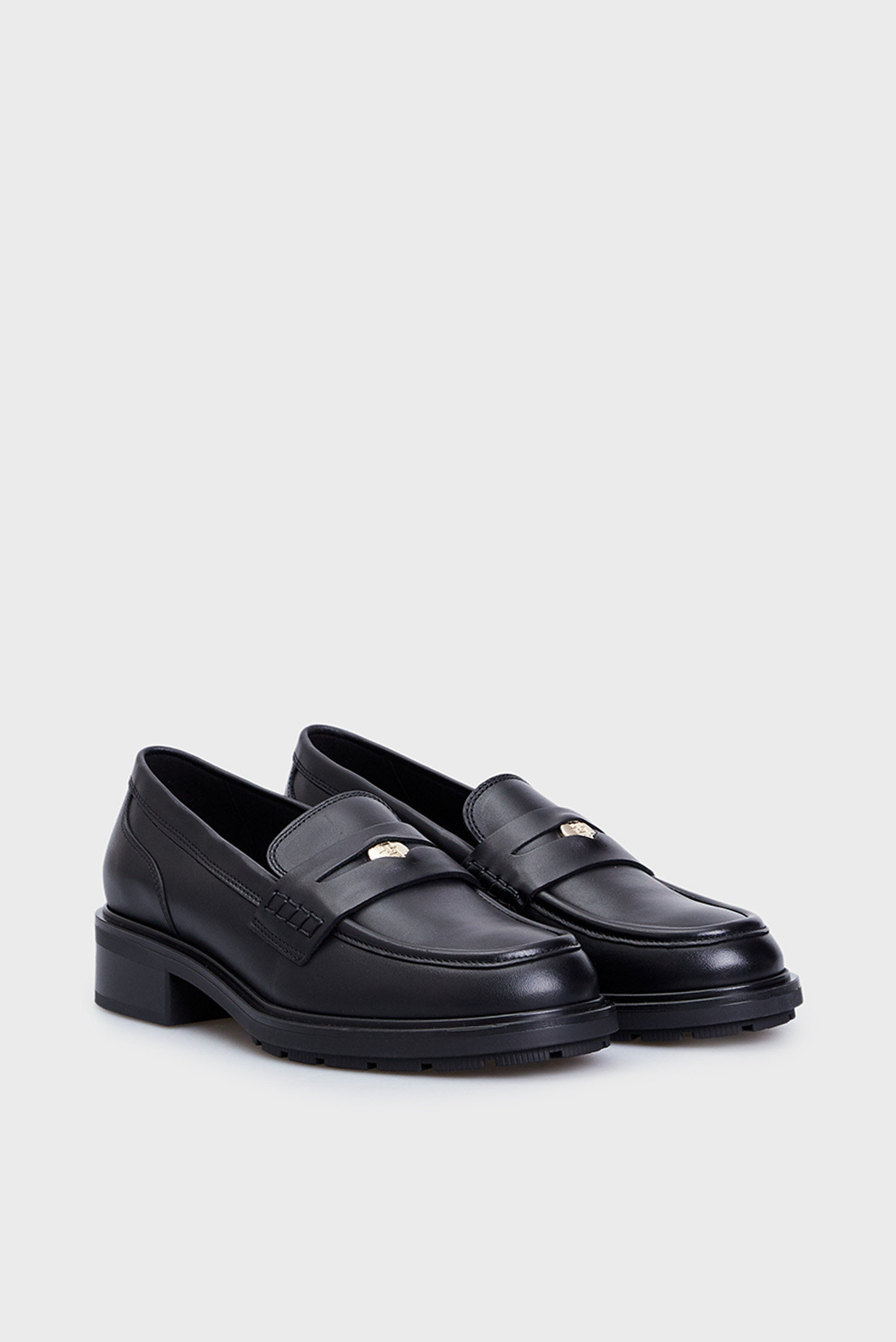 Женские черные кожаные лоферы TH PENNY LOAFER 3