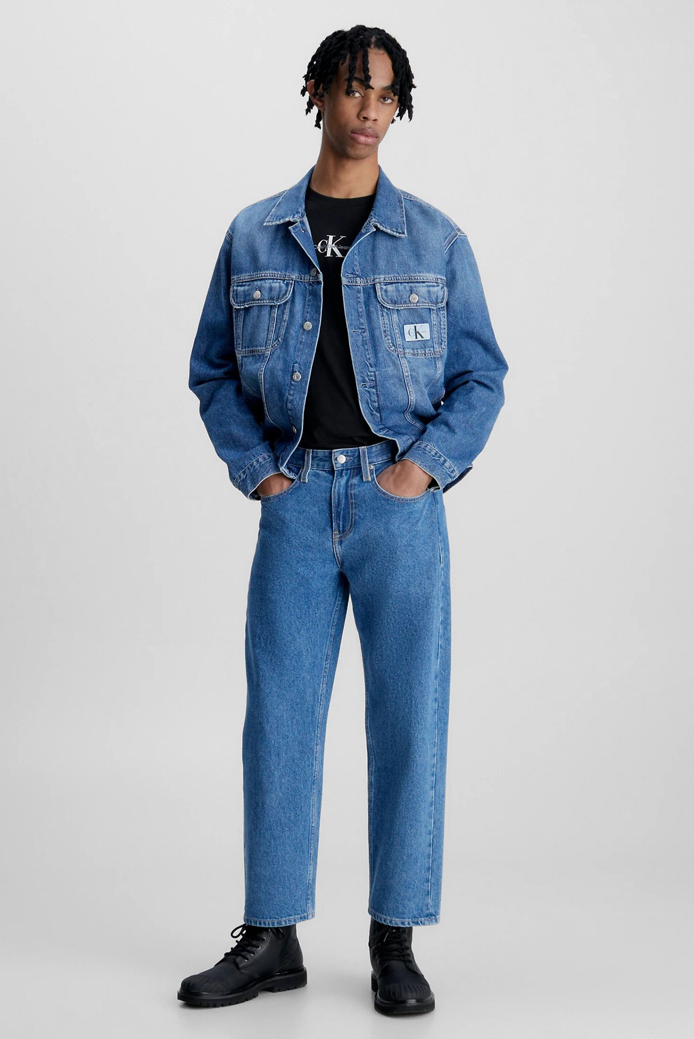 Мужские синие джинсы 90S STRAIGHT CROP 2