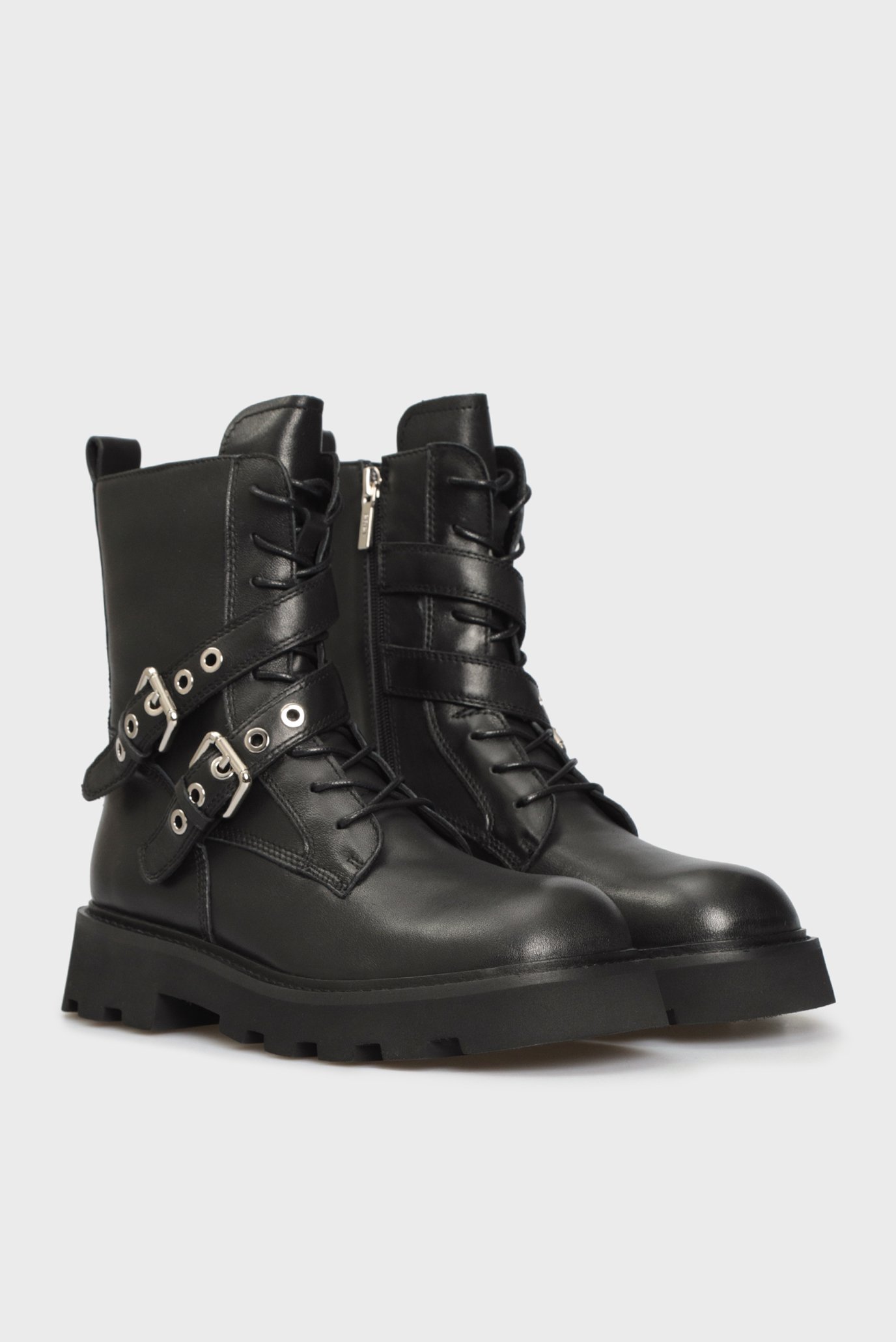 Женские черные кожаные ботинки Farea 3