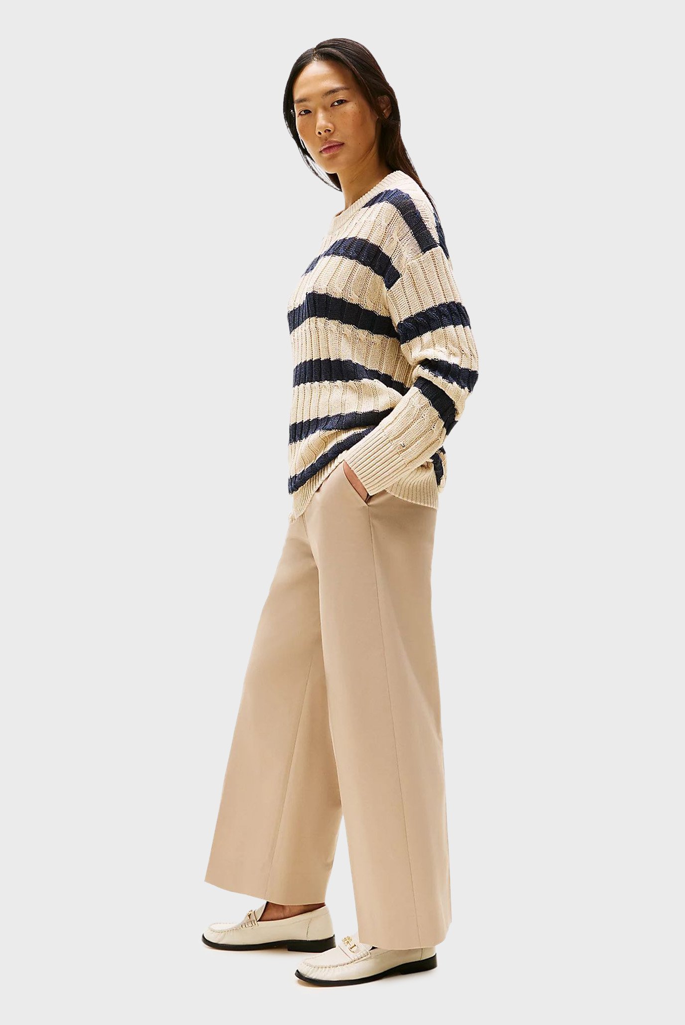 Штаны/COTTON WIDE LEG ANKLE CHINO PANT 3