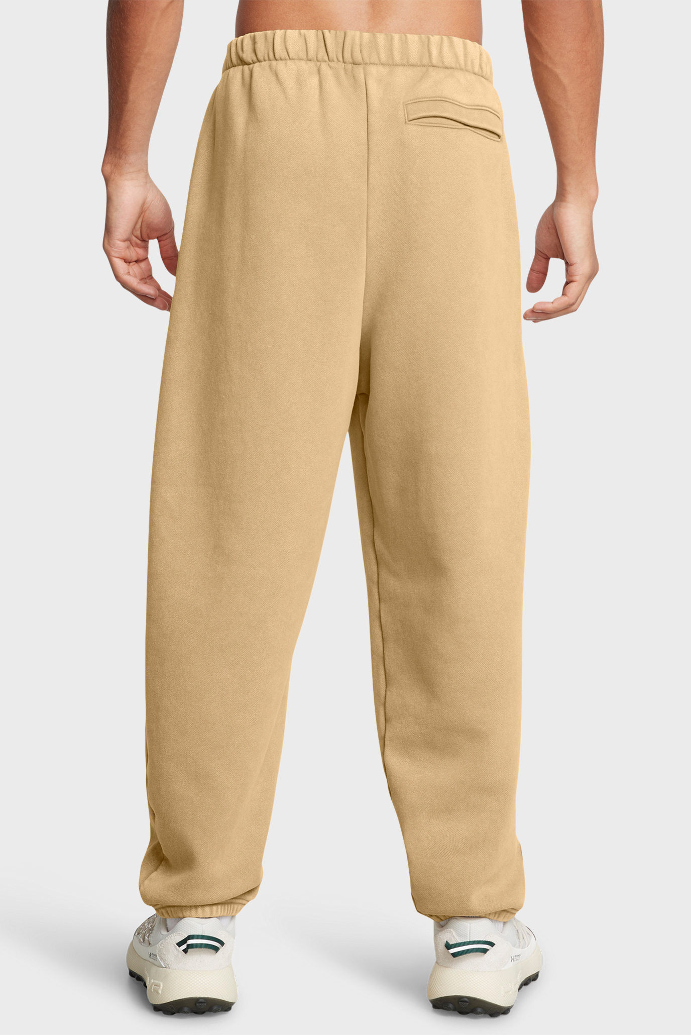 Мужские бежевые спортивные брюки UA Icon HWT Flc Wash OS Pant 3