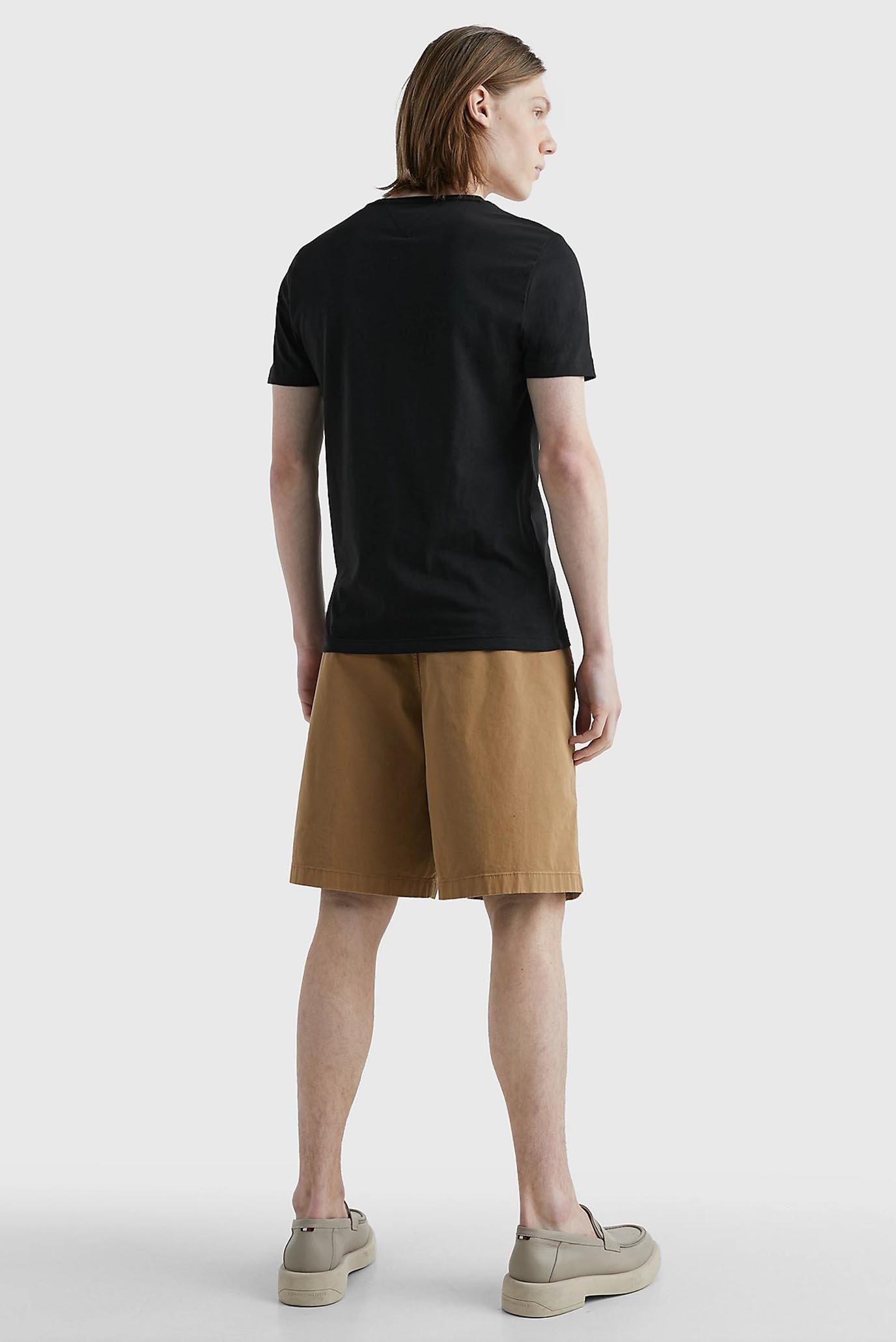 Мужская черная футболка CORE TOMMY LOGO TEE 3