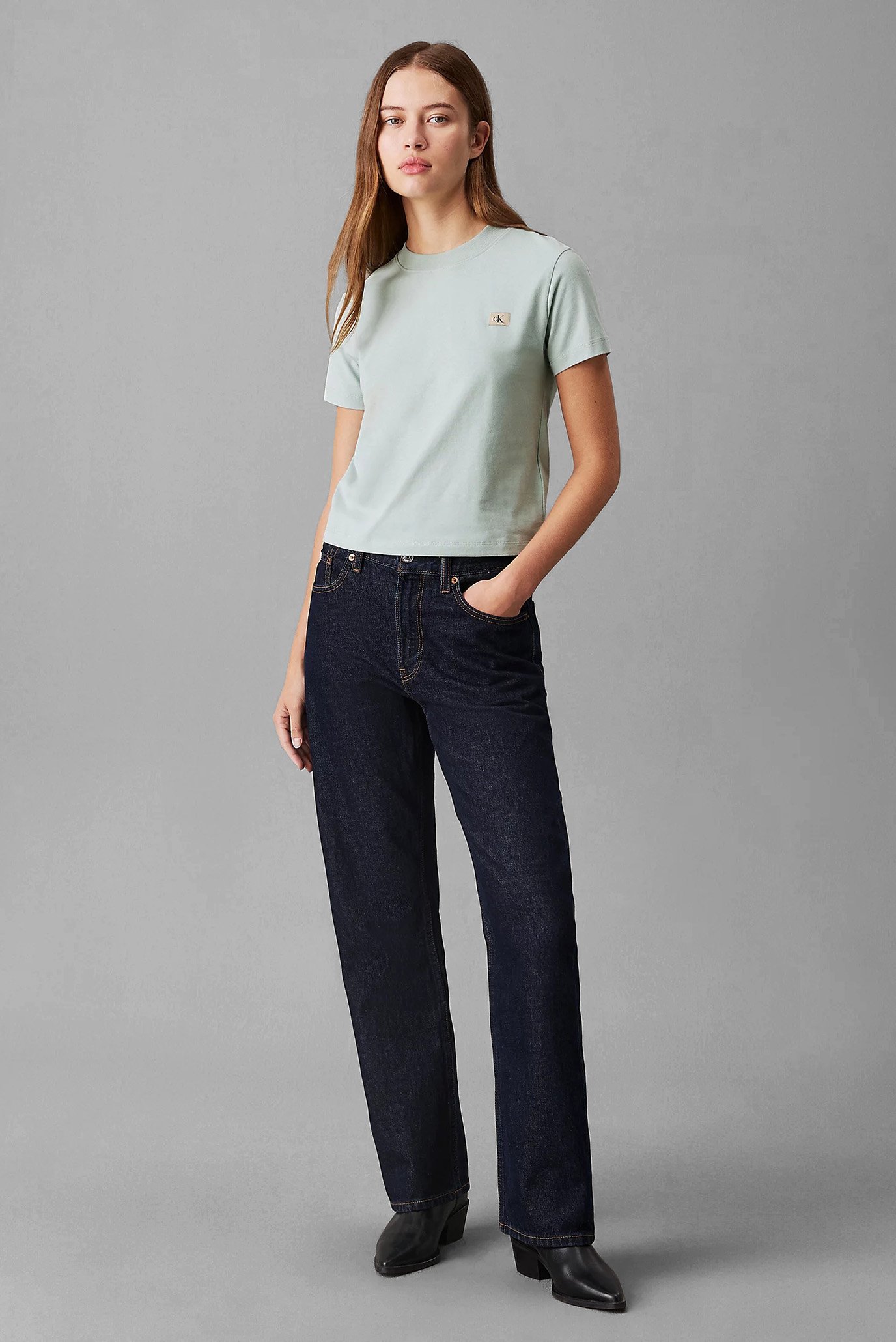 Футболка WOVEN LABEL PEACHED BABY TEECalvin Klein Jeans Футболка WOVEN LABEL PEACHED BABY TEE 2