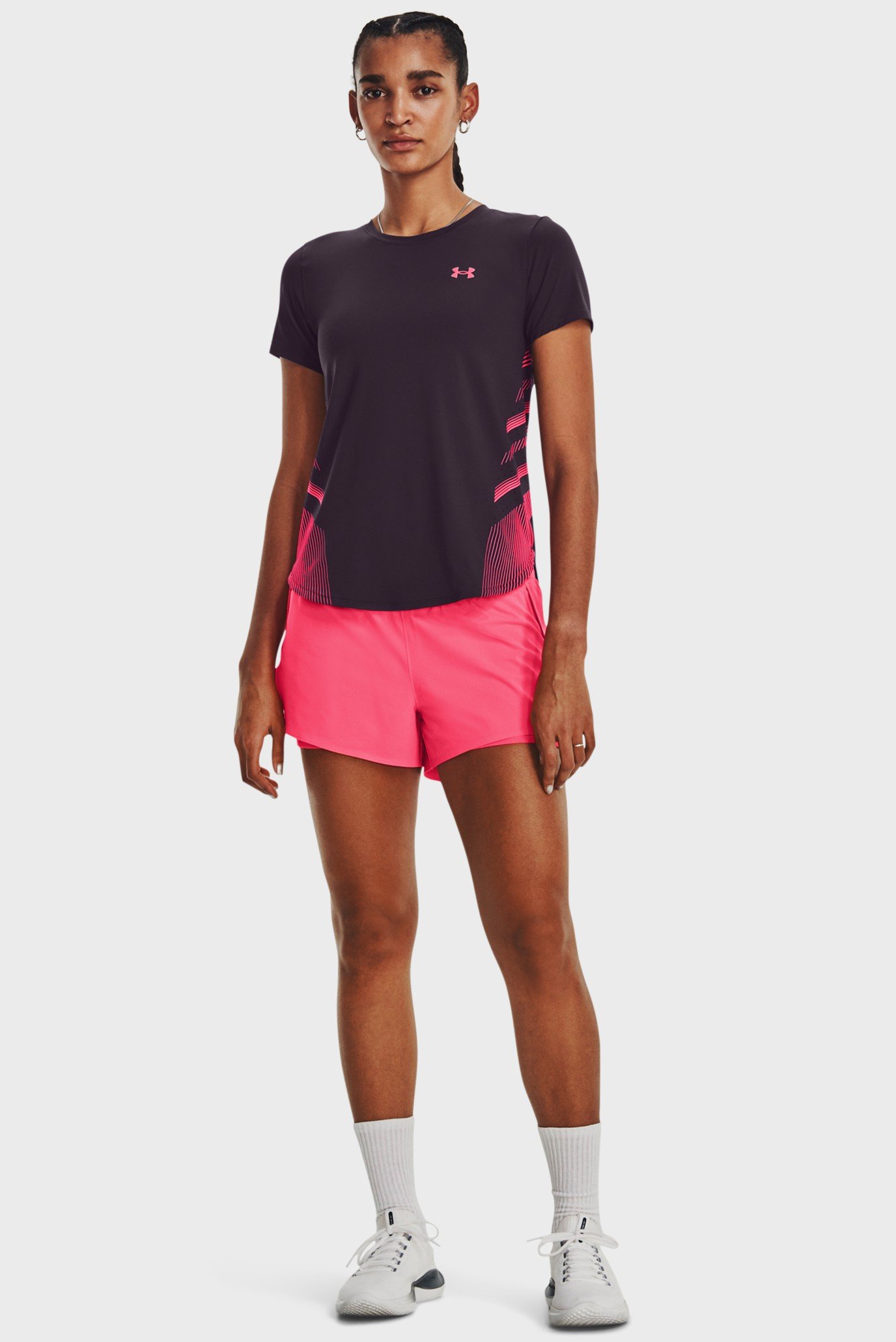 Женская фиолетовая футболка UA Iso-Chill Laser Tee II 2