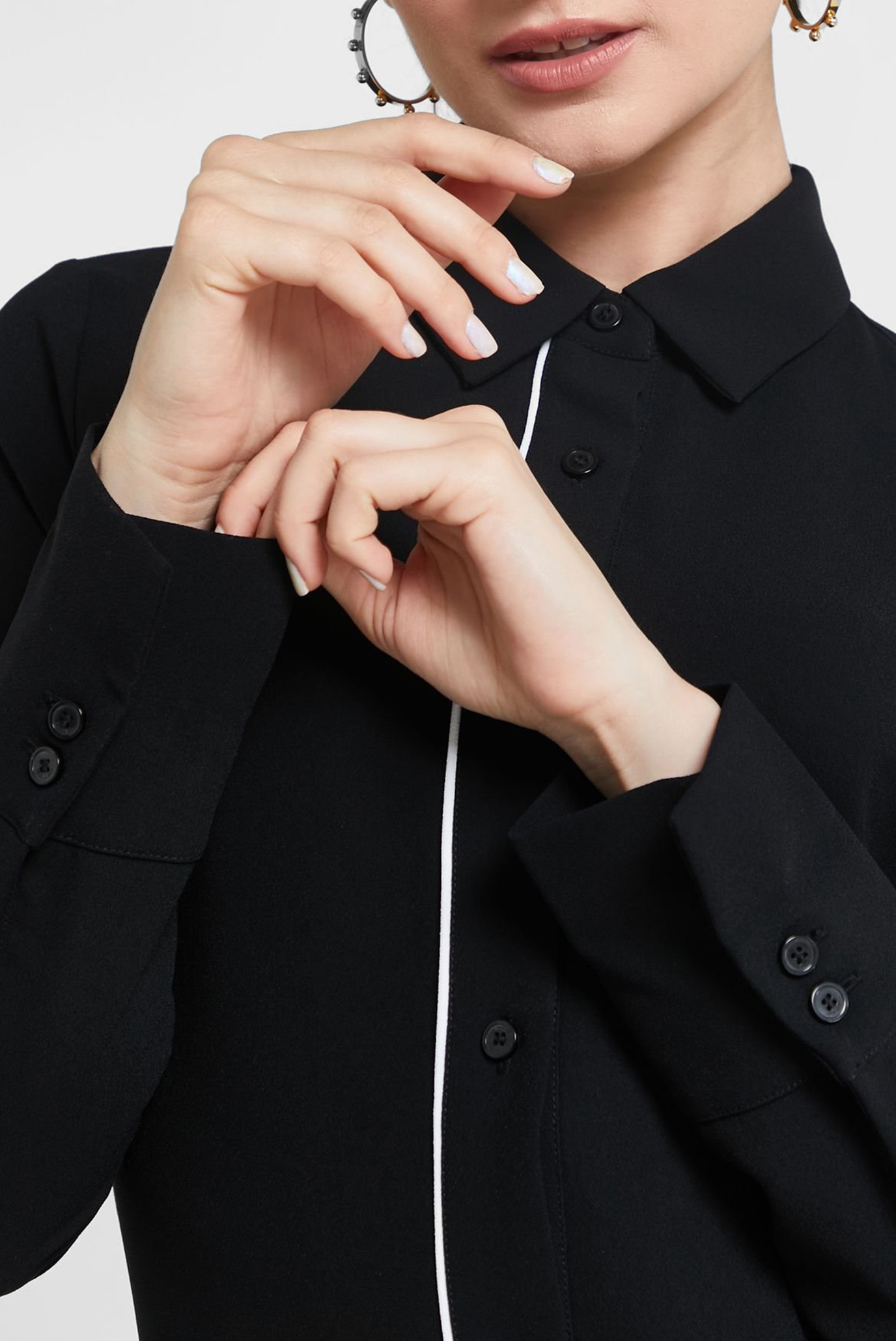 Платье CREPE TIPPING MIDI SHIRT DRESS 4