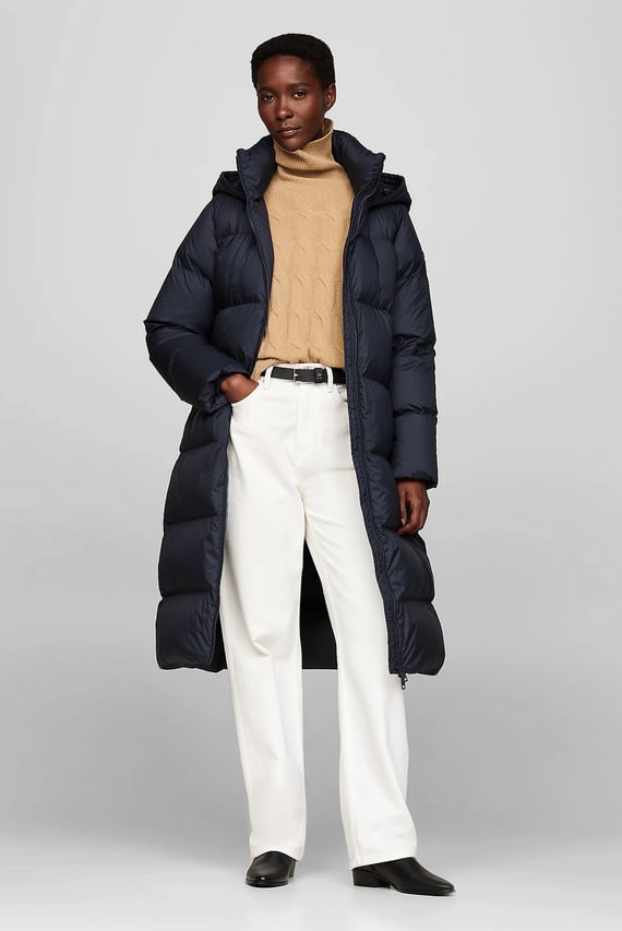 Женский темно-синий пуховик HW DOWN CASUAL MAXI Женский темно-синий пуховик HW DOWN CASUAL MAXI