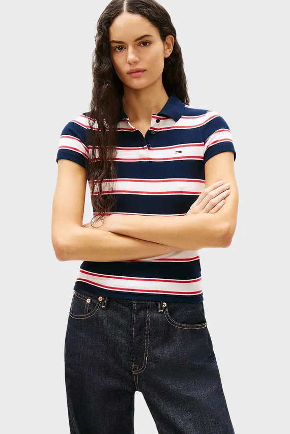Поло TJW SLIM RIB SS POLO Tommy Jeans