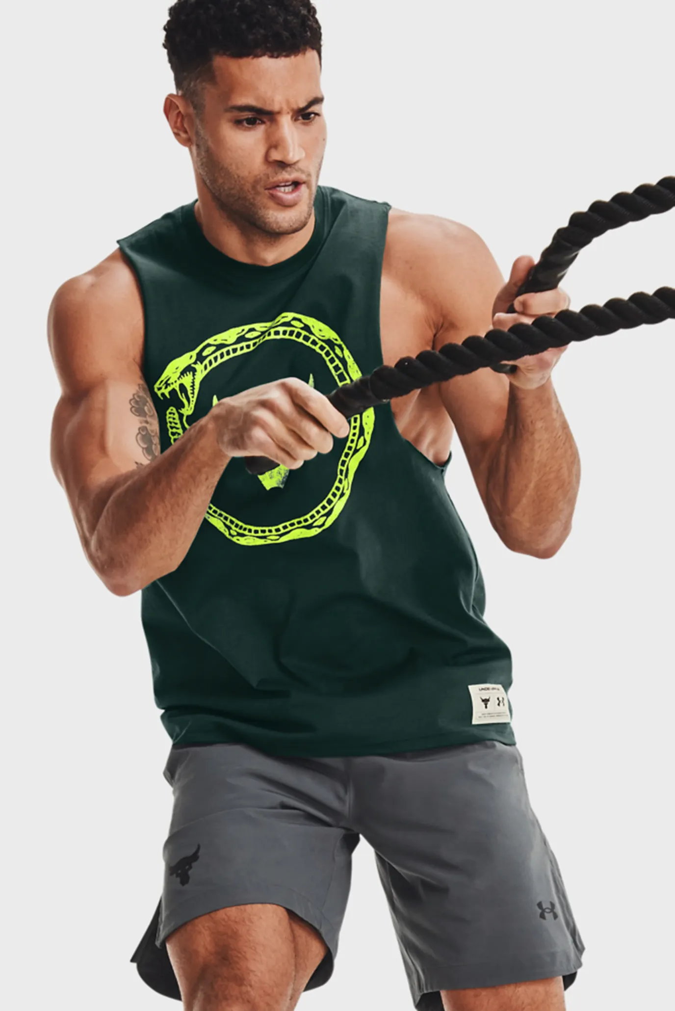 Мужская зеленая майка UA Pjt Rock Same Game Tank-GRN 12