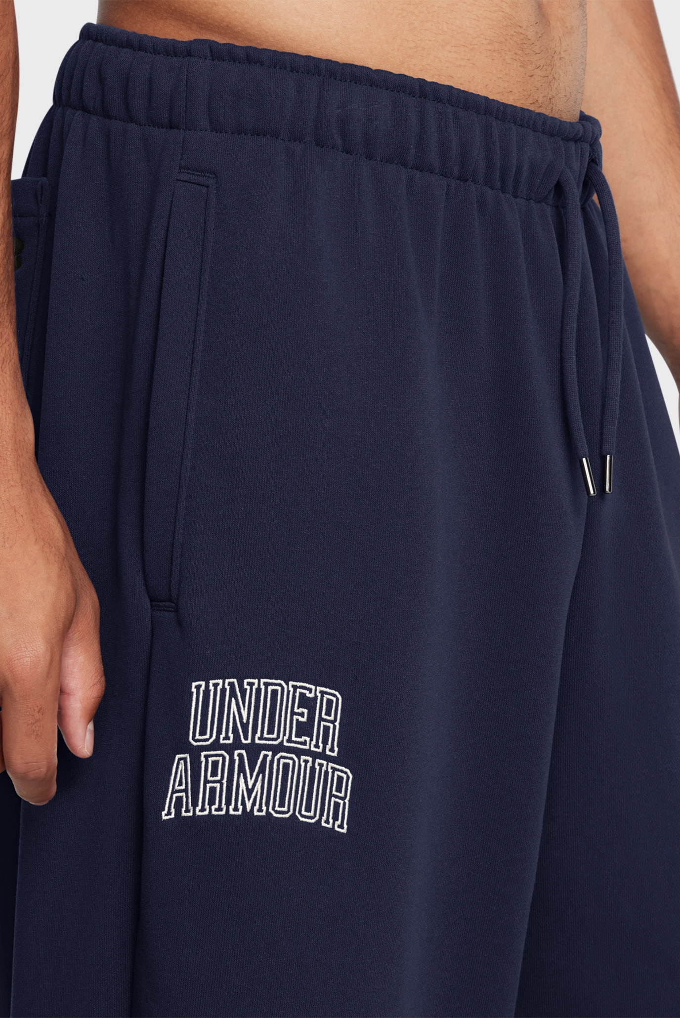 Мужские темно-синие спортивные брюки UA Icon HWT Terry OS Pant 4