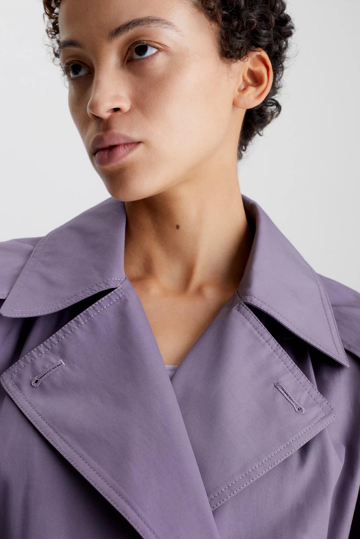 Женский фиолетовый тренч CUT OUT SHOULDER 3