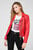 Женская красная кожаная куртка L-CARAMA