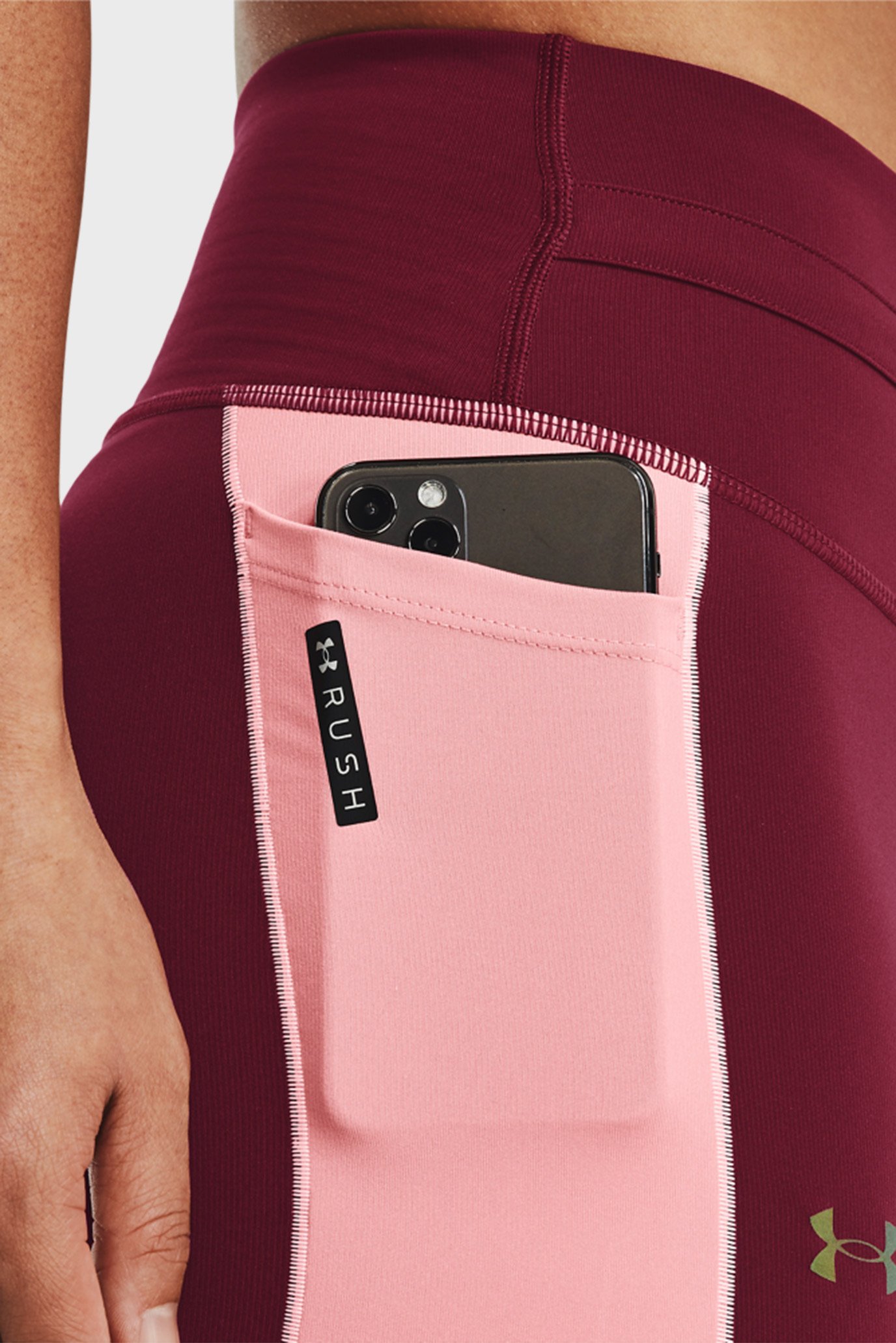 Женские бордовые тайтсы UA RUSH ™ CG Novelty Legging 11