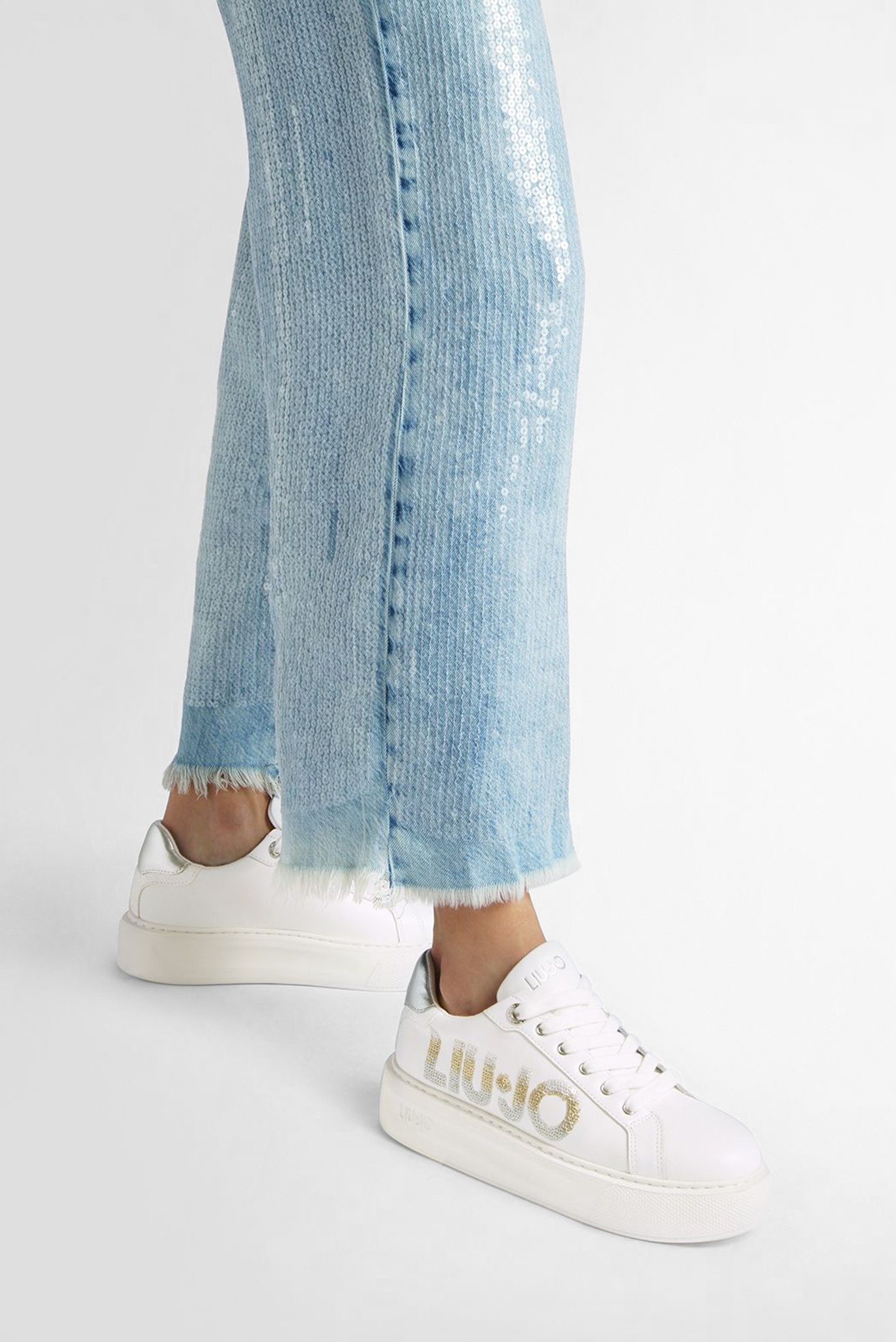 Кеды KYLIE 22 - SNEAKER CALF LEATHER PRINTED WHITE SILVER 6