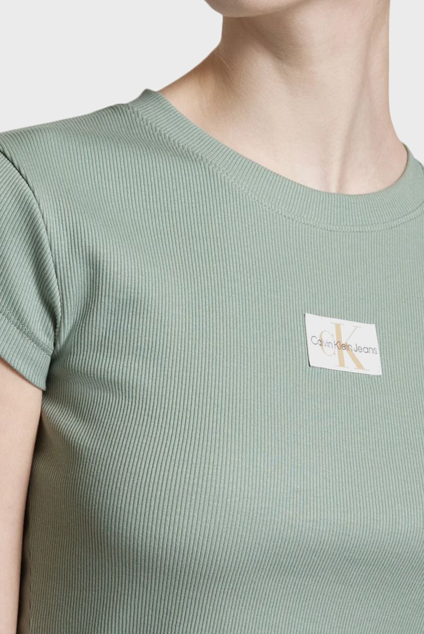 Футболка WOVEN LABEL RIB BABY TEECalvin Klein Jeans Футболка WOVEN LABEL RIB BABY TEE 3