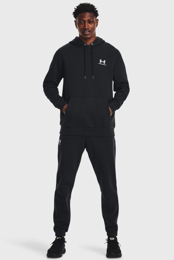 Мужское черное худи UA Essential Fleece Hoodie