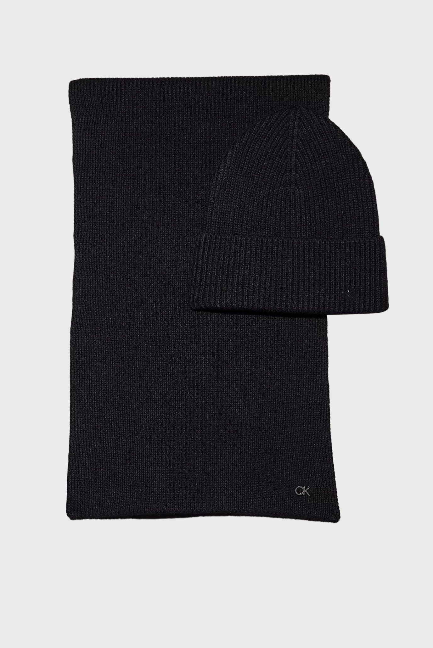 Подарочный набор/CK METAL CHUNKY BEANIE & SCARF 1