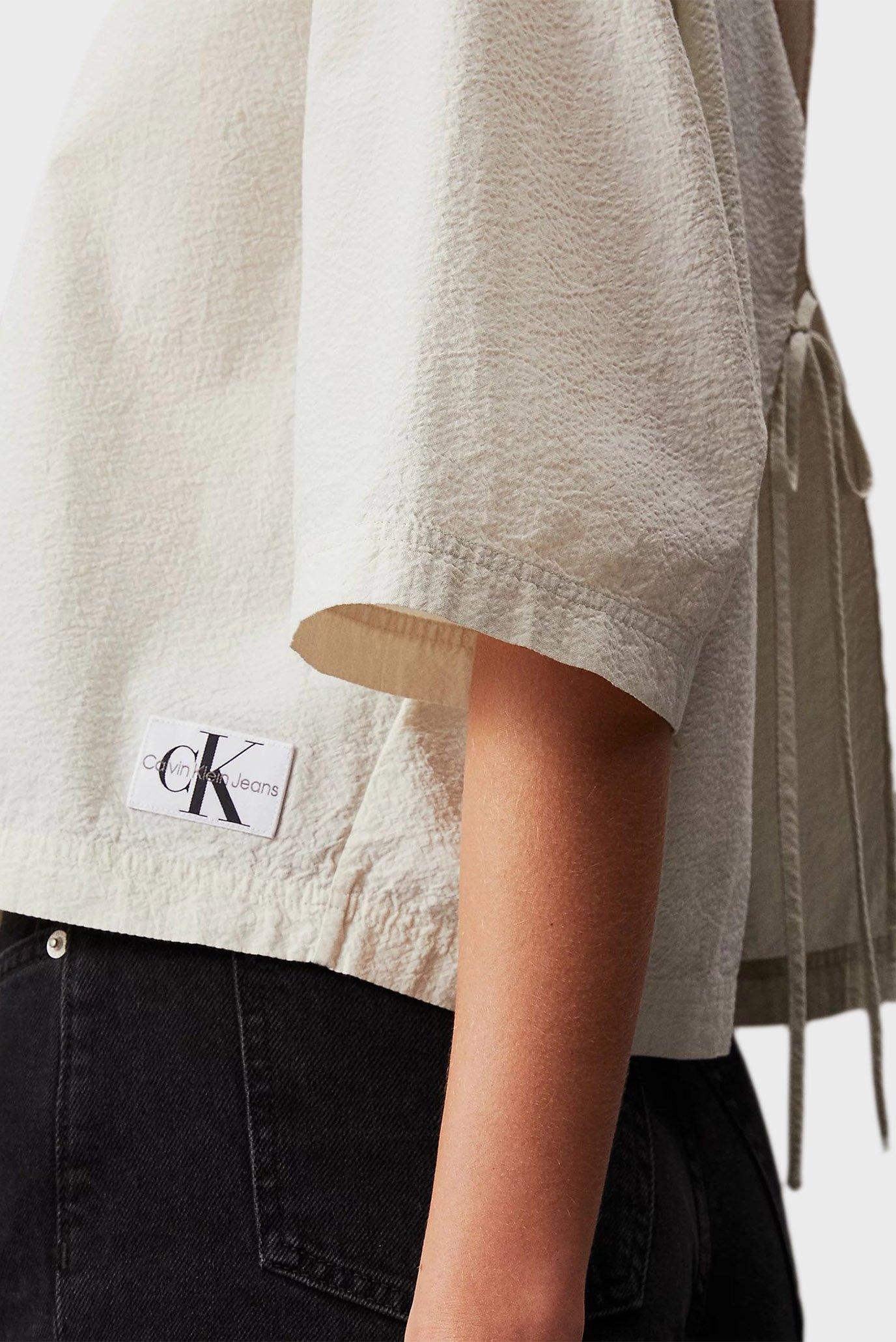 Женская белая рубашка BACK DETAIL SEERSUCKER 4