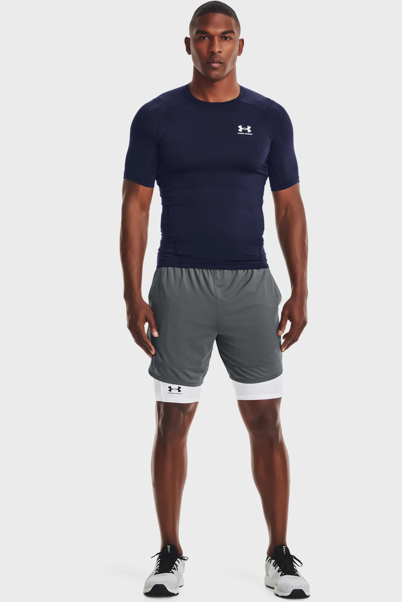 Мужская темно-синяя футболка UA HG Armour Comp SS 2