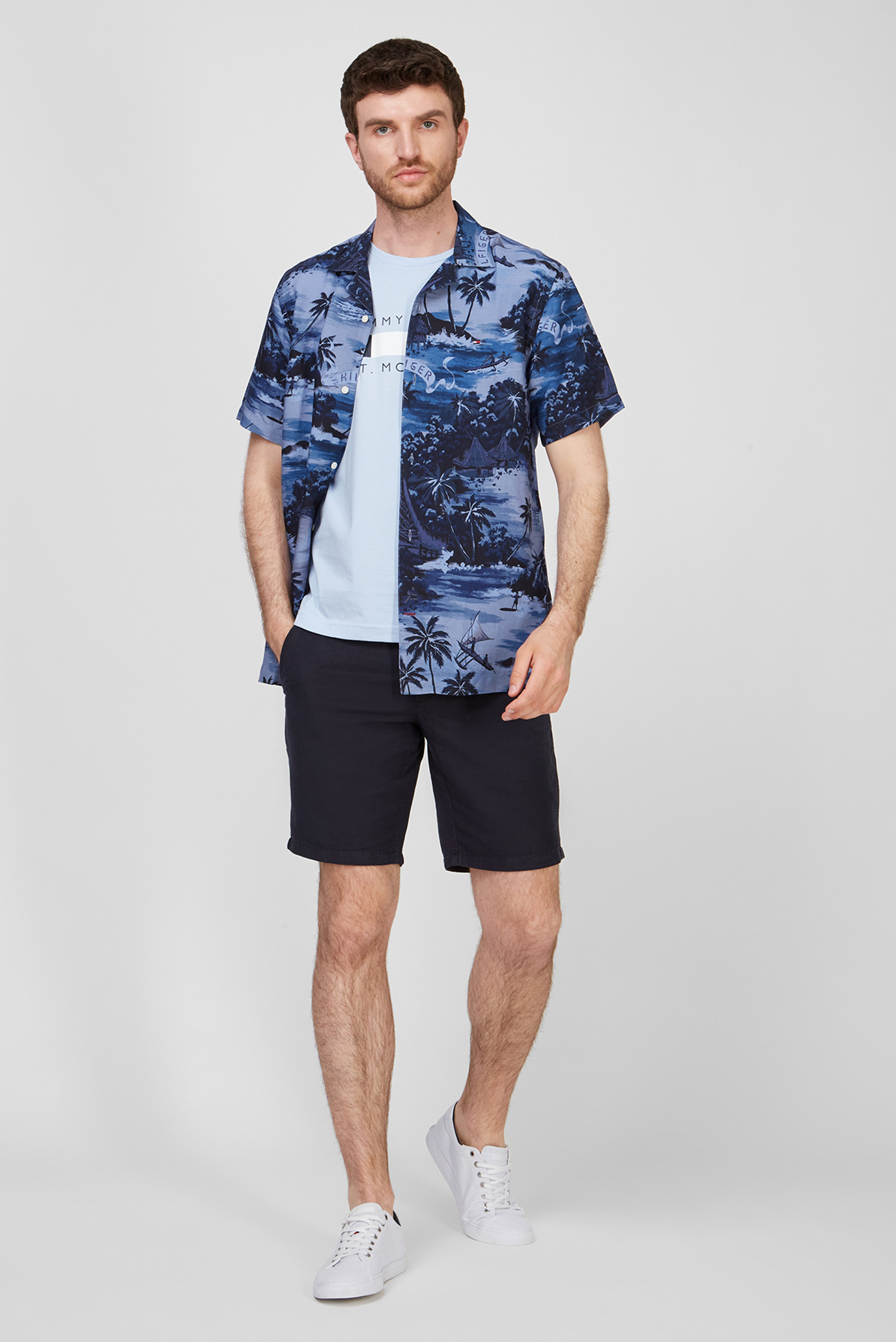 Мужская синяя рубашка HAWAIIAN 10