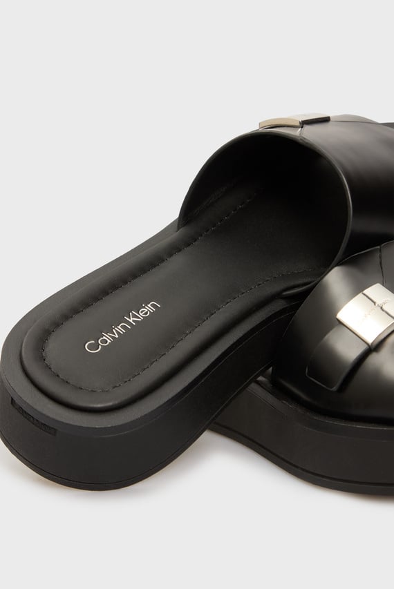 Женские черные слайдеры FLATFORM SLIDE W CK HW - LTH
