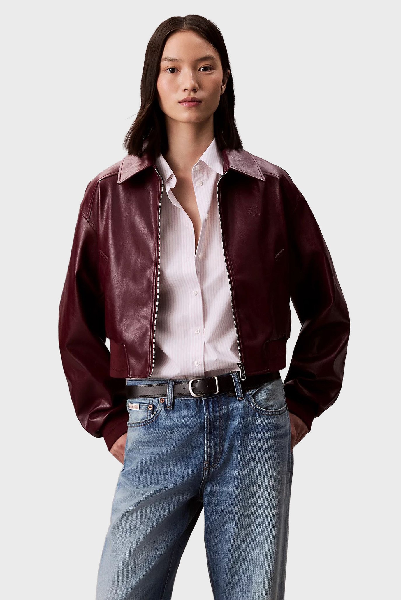 Куртка кожаная A-Cropped Crinkle Faux Leather B 1