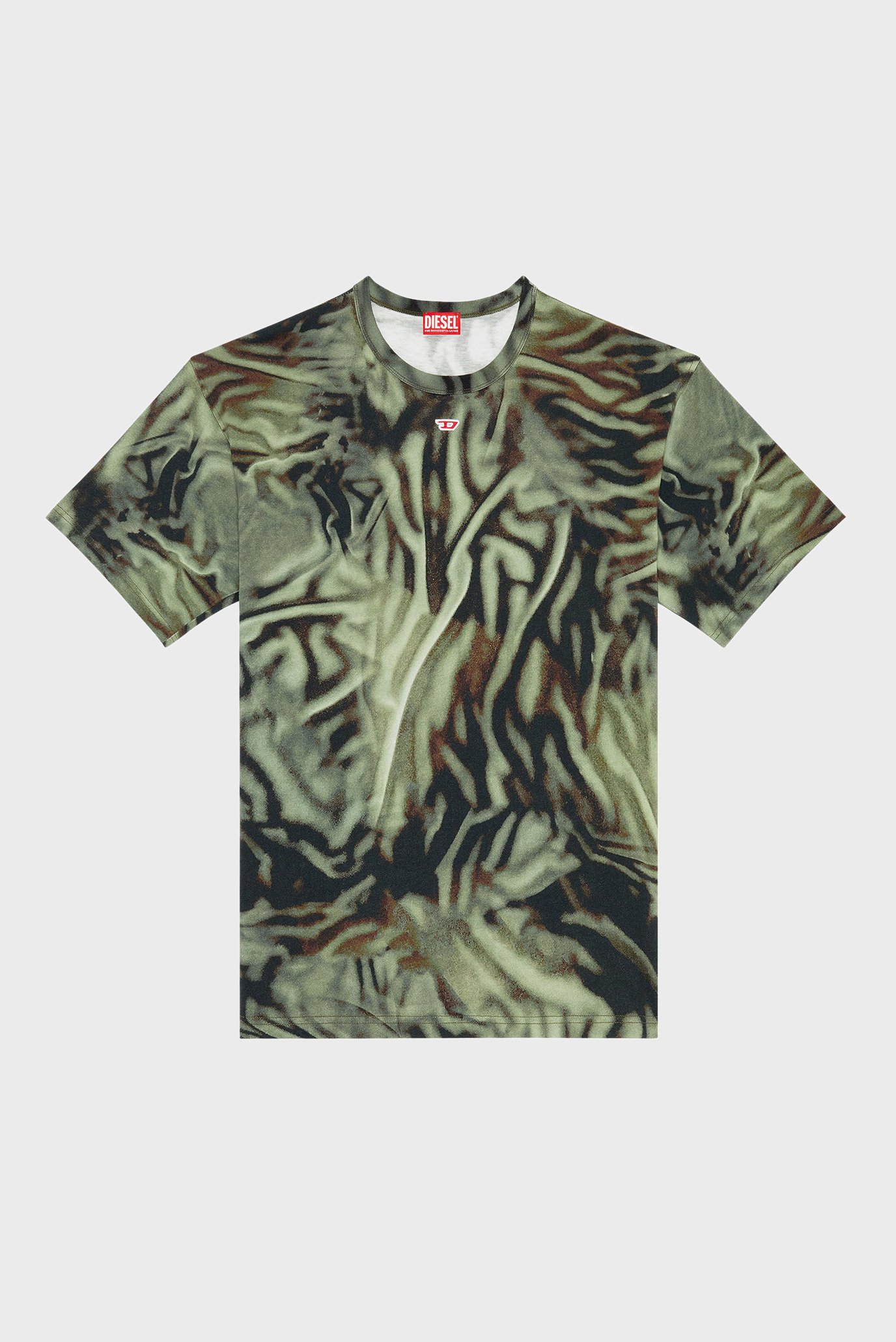 Мужская зеленая футболка с узором T-BOXT-N3Diesel Мужская зеленая футболка с узором T-BOXT-N3 4