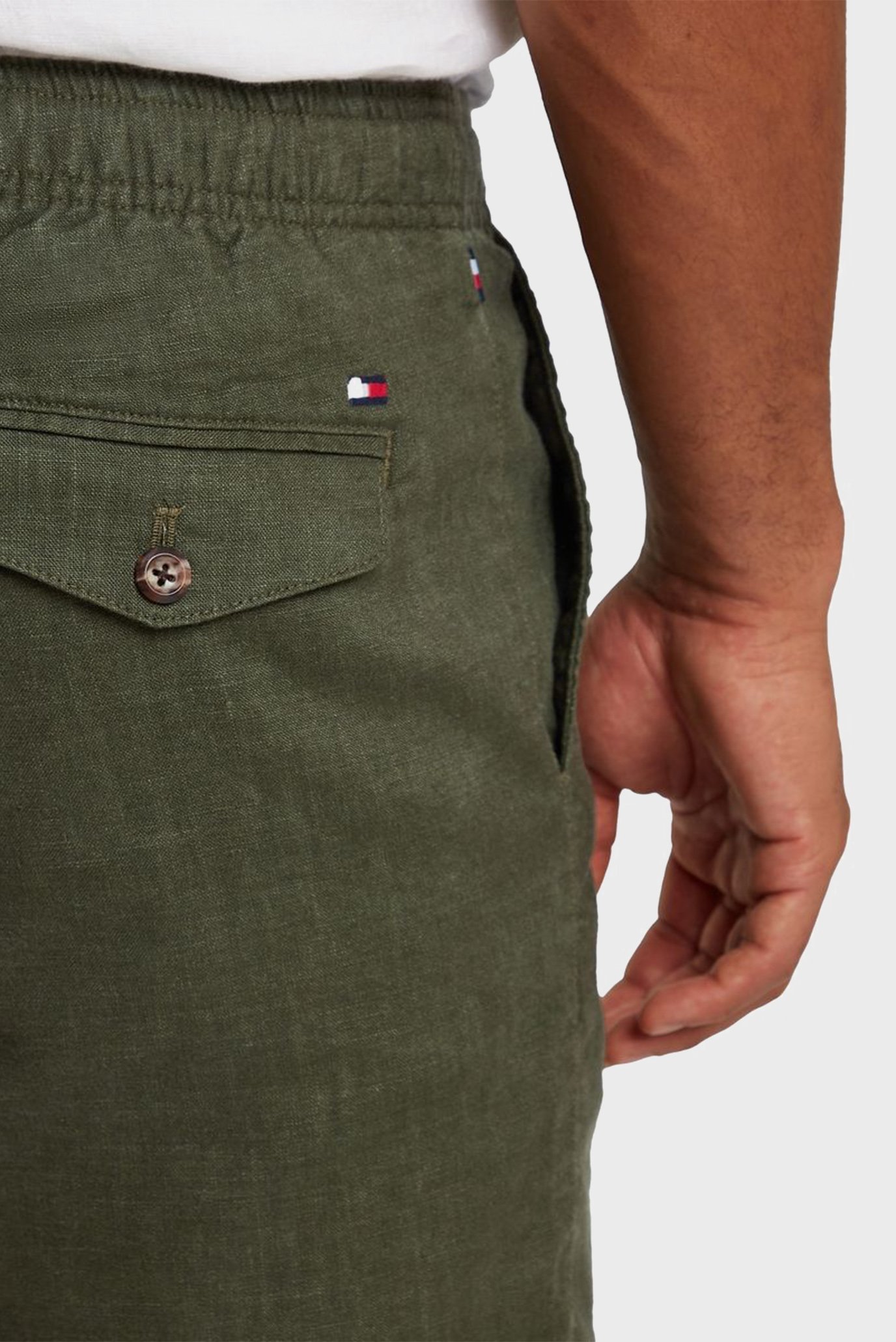 Мужские оливковые льняные шорты HARLEM PO LINEN 4