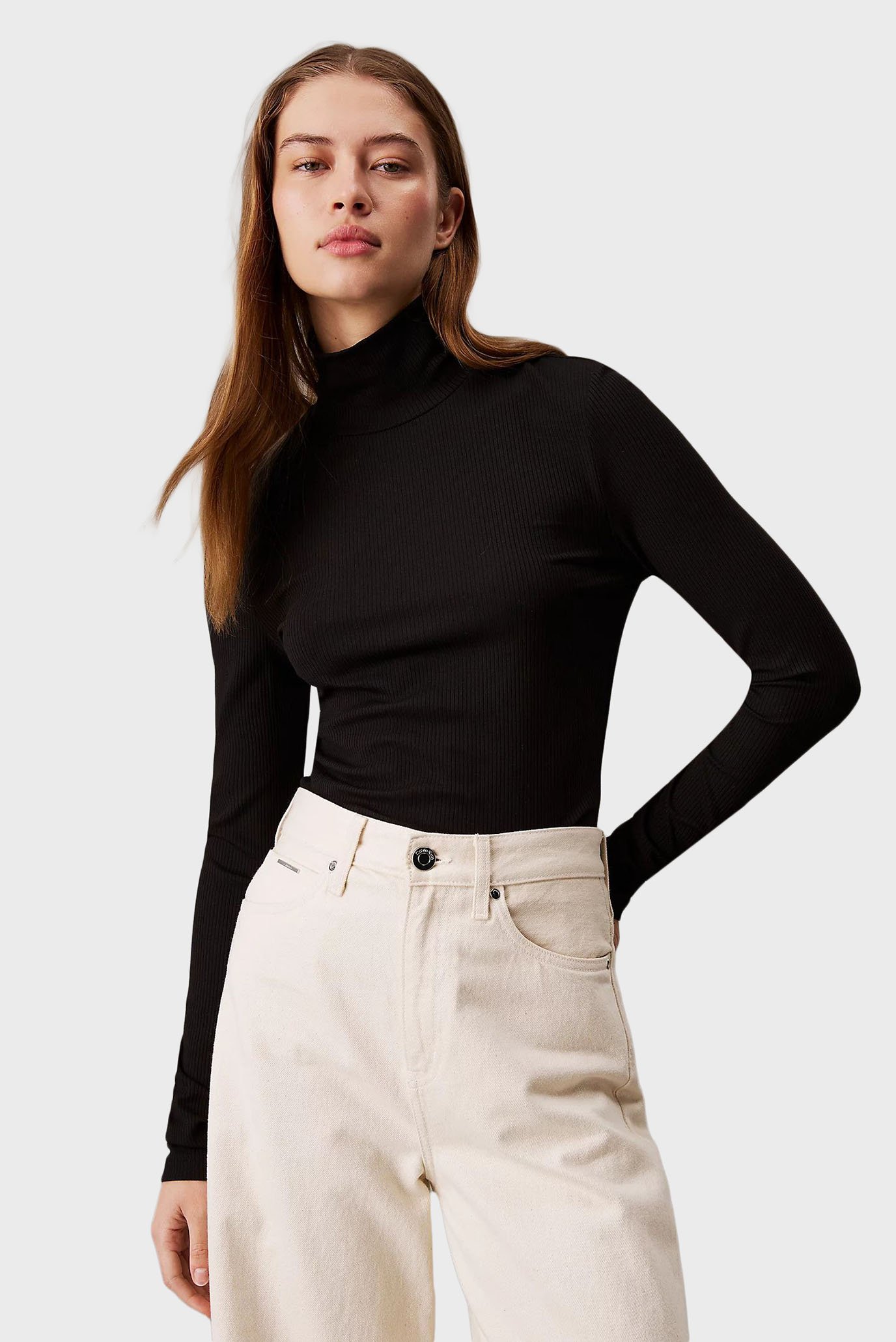 Лонгслив/MODAL RIB MOCK-NECK TOP 1