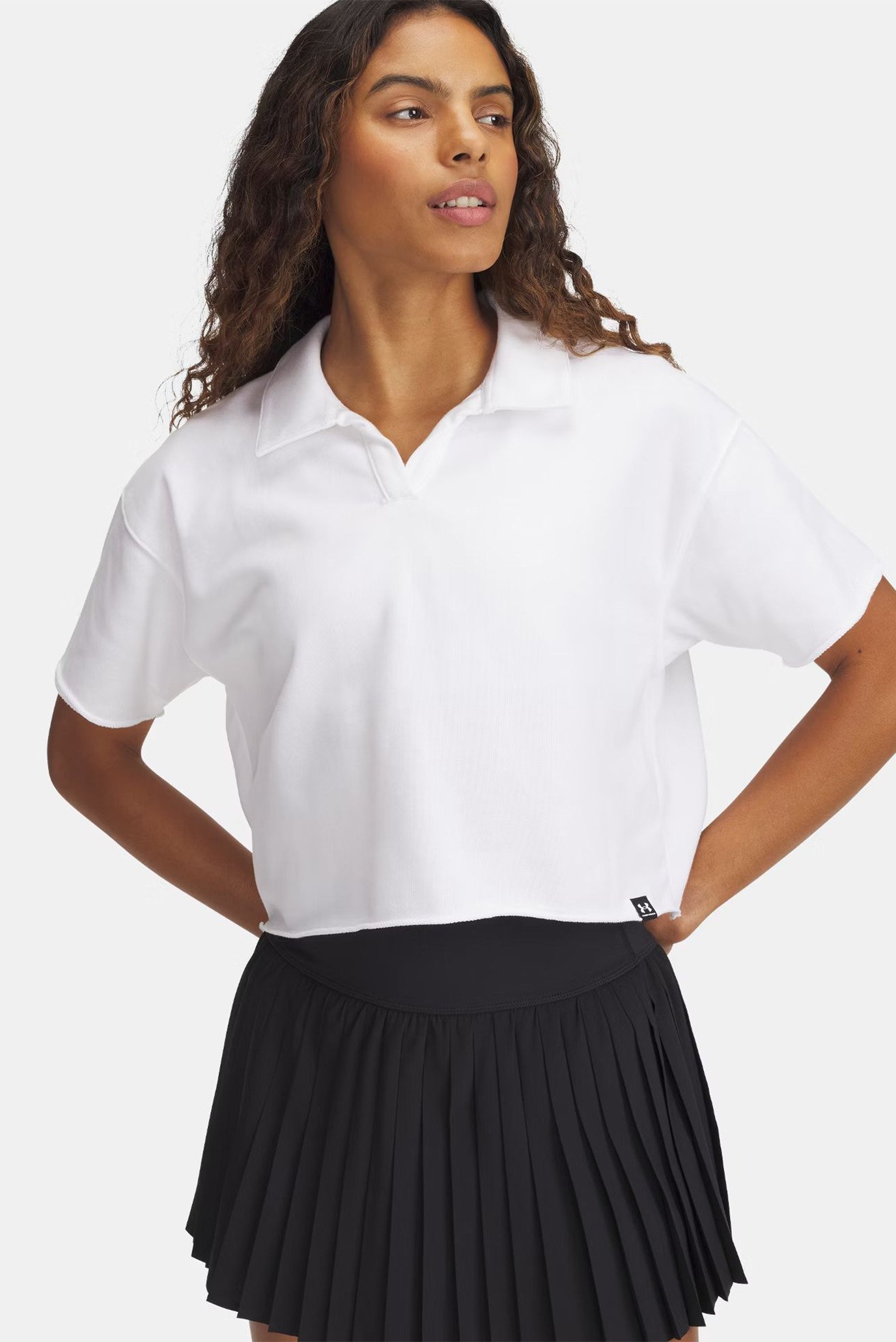 Футболка UA Icon Terry Polo-WHT 1