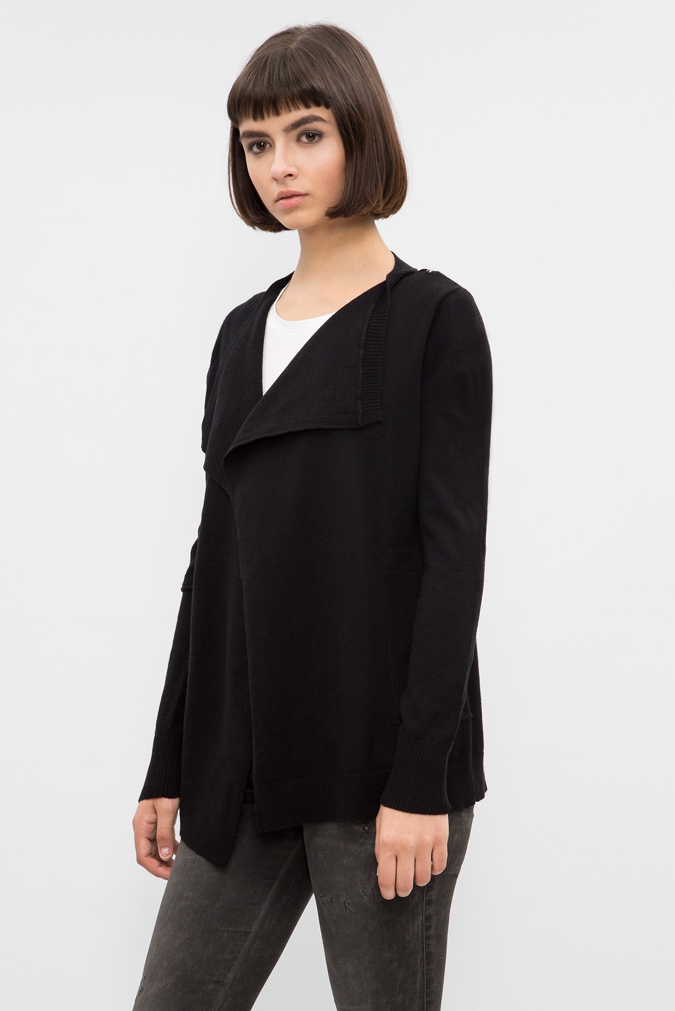 Женский черный кардиган 2