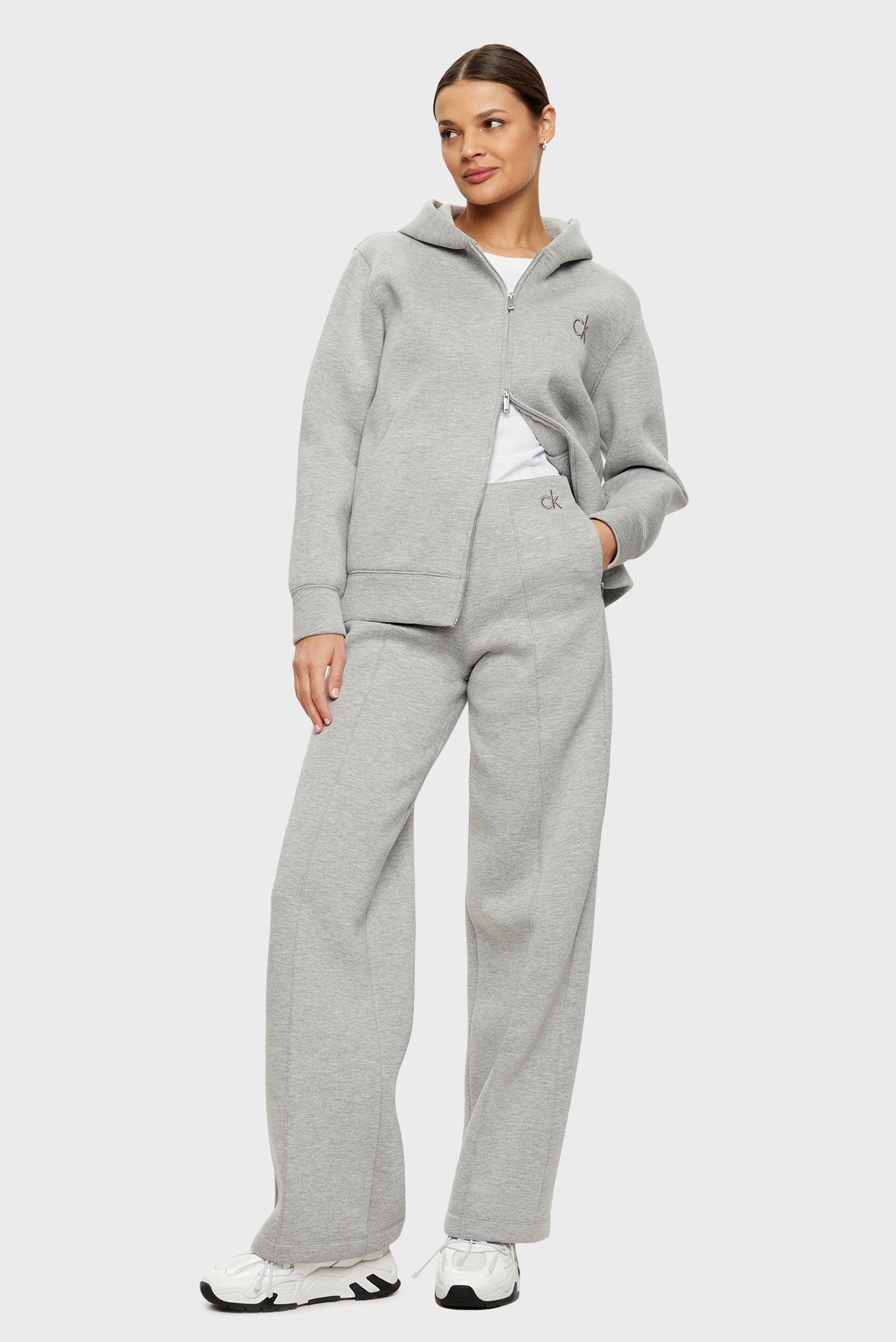 Женские серые брюки VISCOSE BONDED TAILORED PANTCalvin Klein Женские серые брюки VISCOSE BONDED TAILORED PANT 4