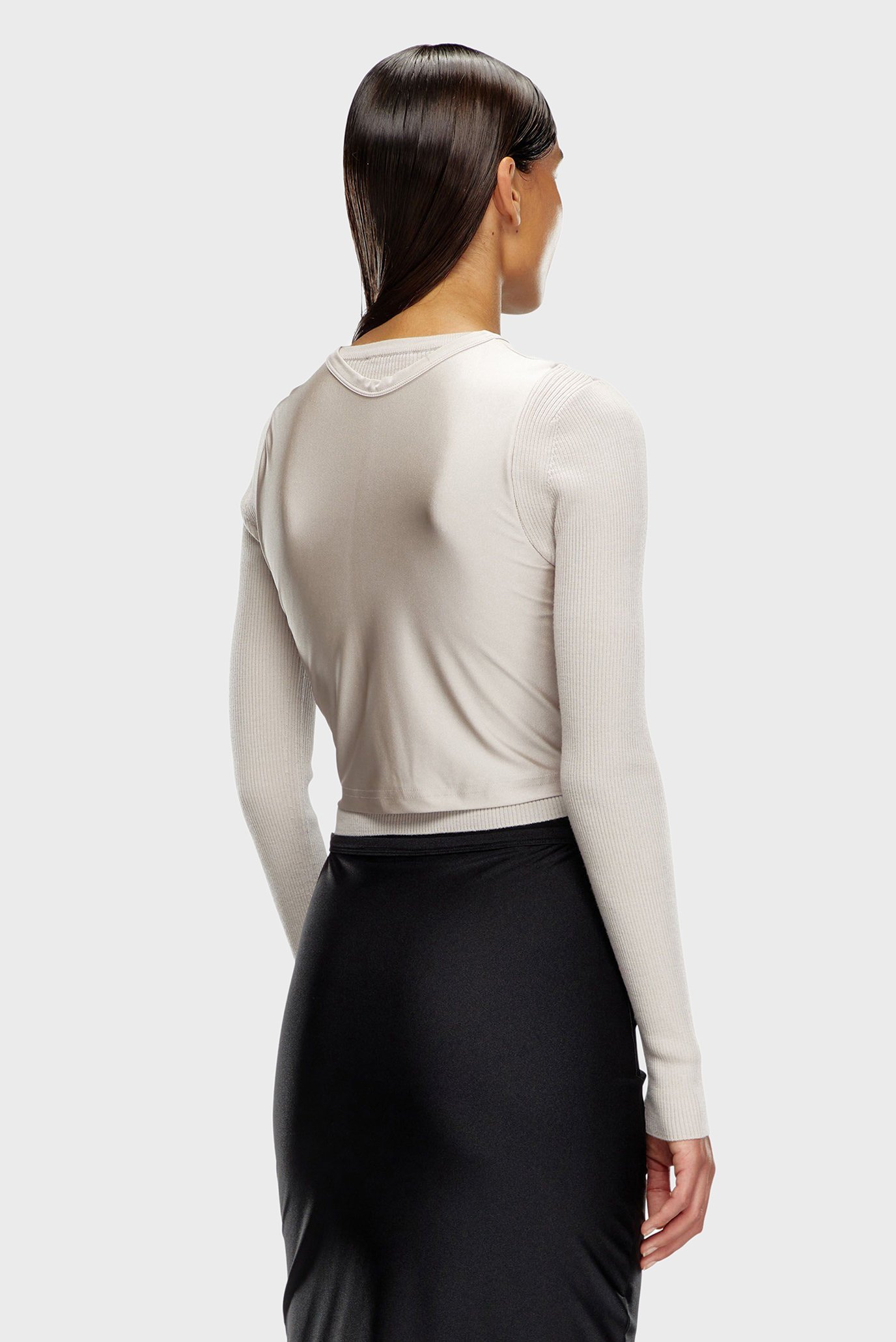 Женский пудровый шерстяной кардиган M-ROS MAGLIA 3