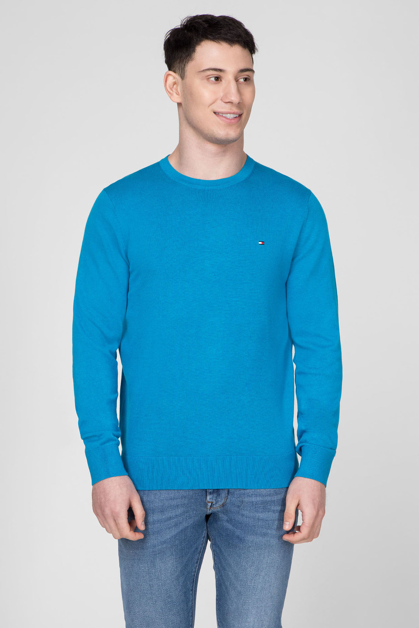 Мужской синий джемпер COTTON SILK 6