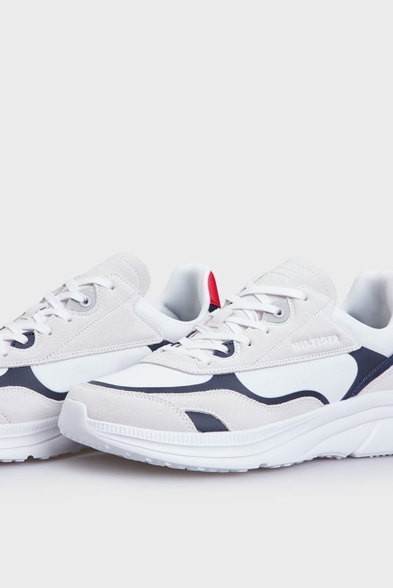 Мужские серые кожаные кроссовки MODERN RUNNER TECH PRINT