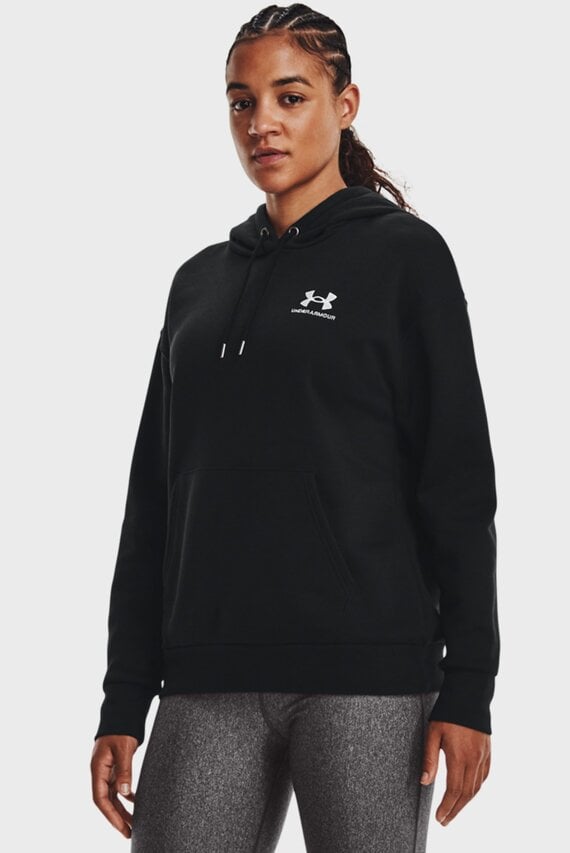 Женское черное худи Essential Fleece Hoodie Under Armour