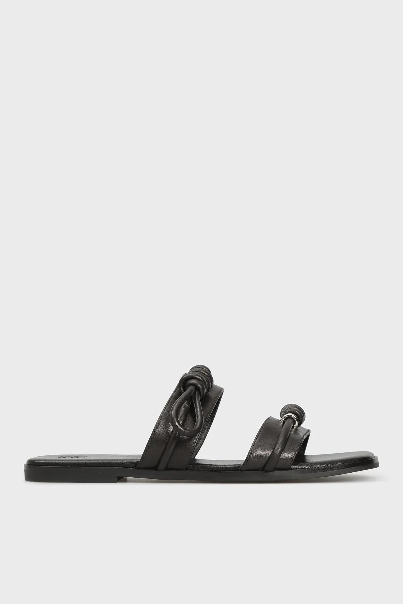 Женские черные кожаные слайдеры Luana 5