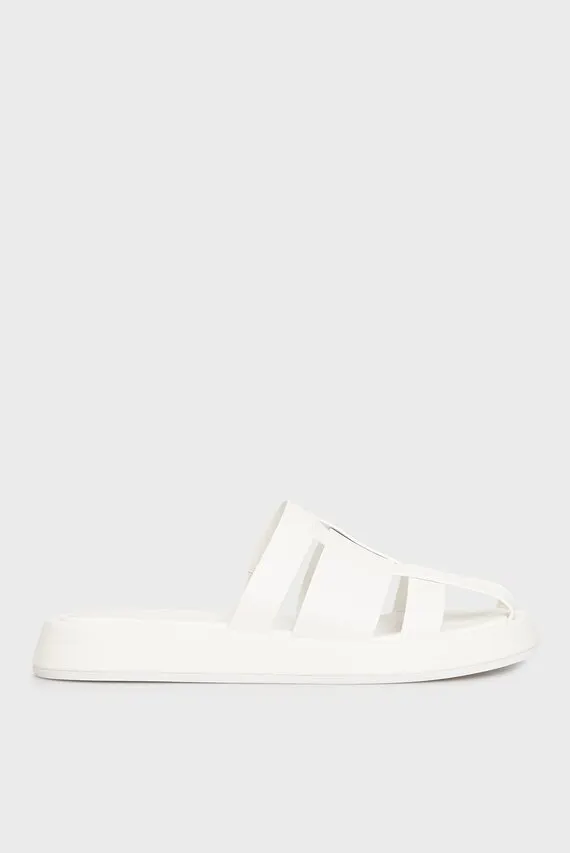 Женские белые кожаные мюли Robin PRPY