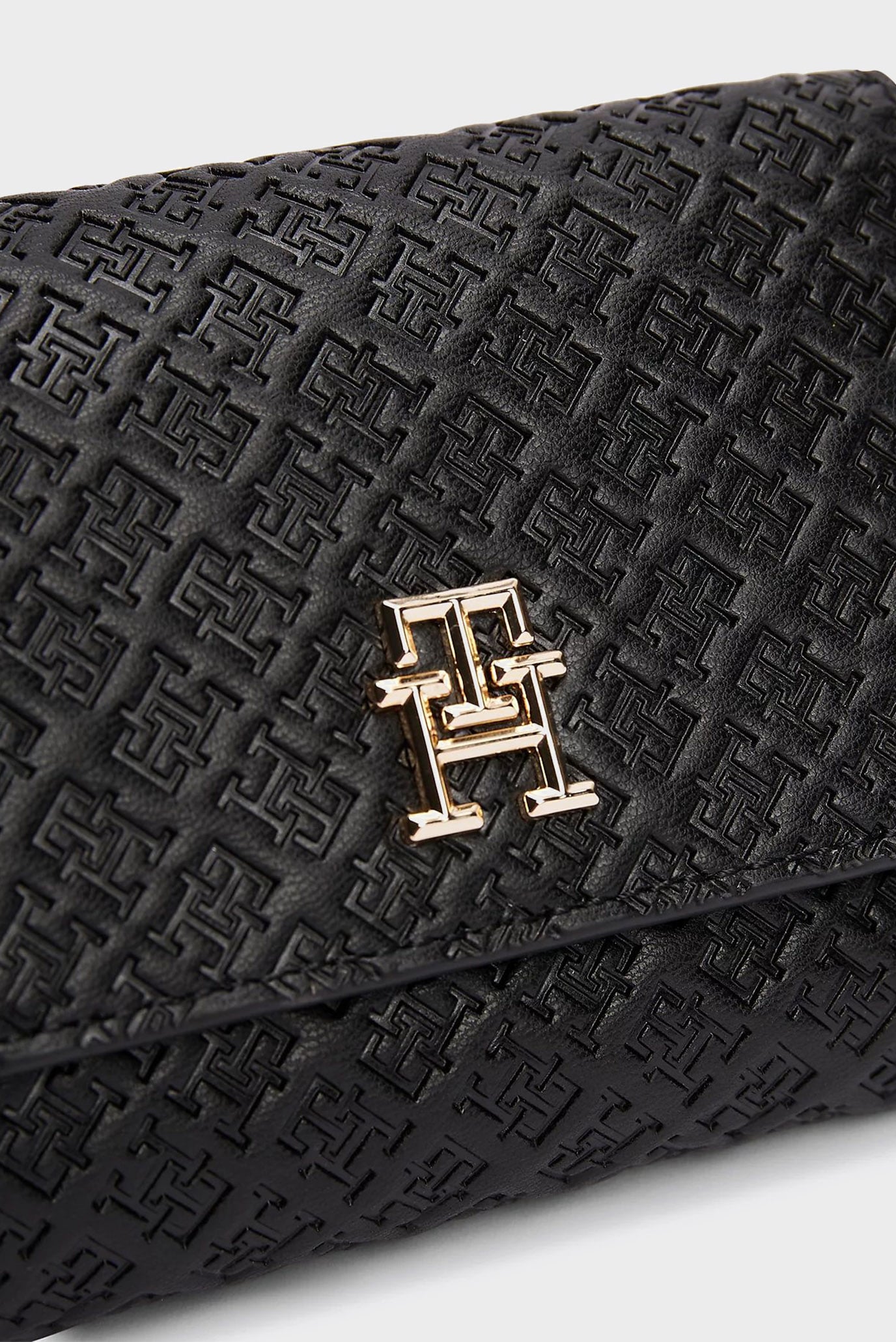 Женский черный кошелек с узором TH ETERNITY TRIFOLD WALLET MONO 3