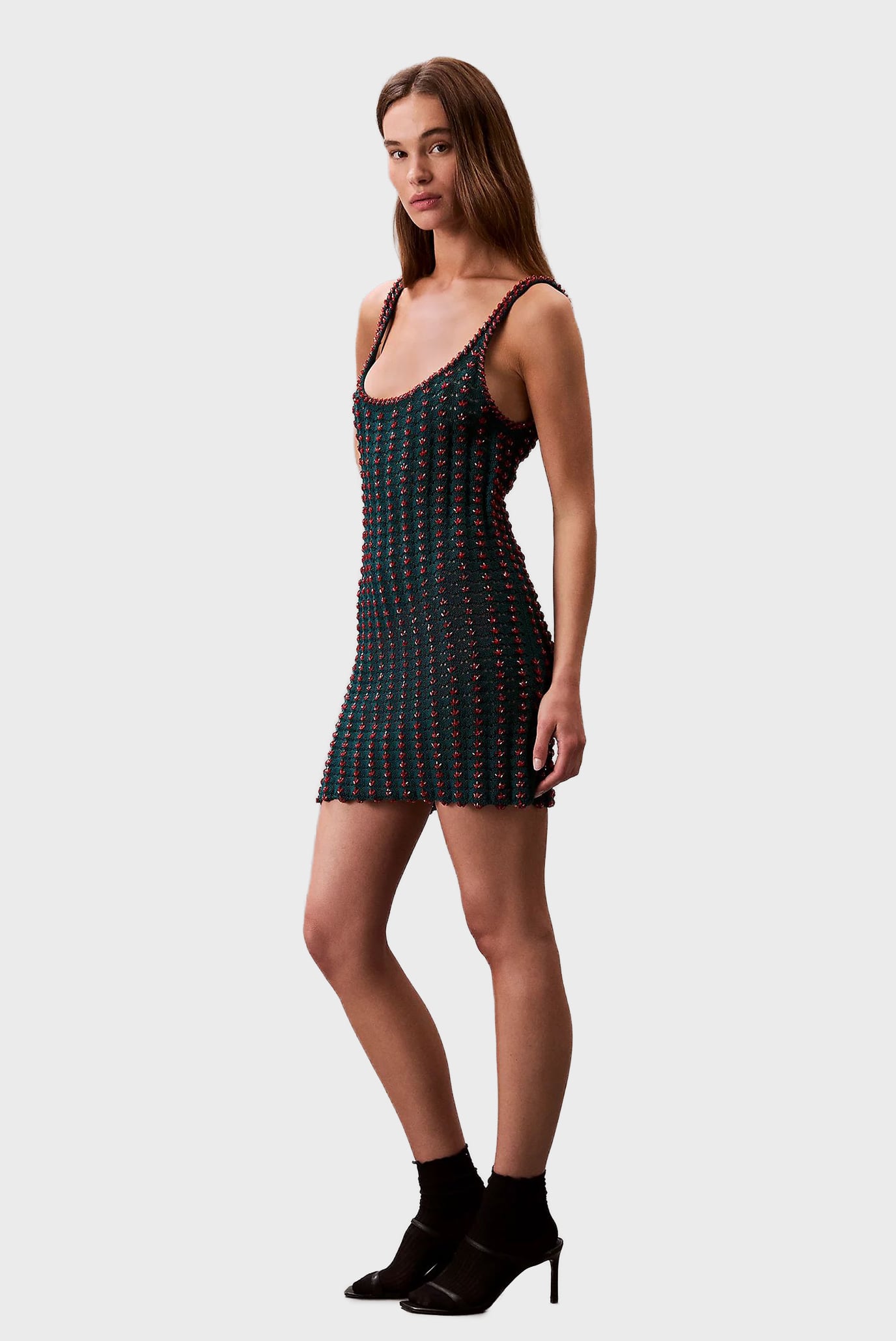 Платье Crochet Beaded Tank Mini Dress 3