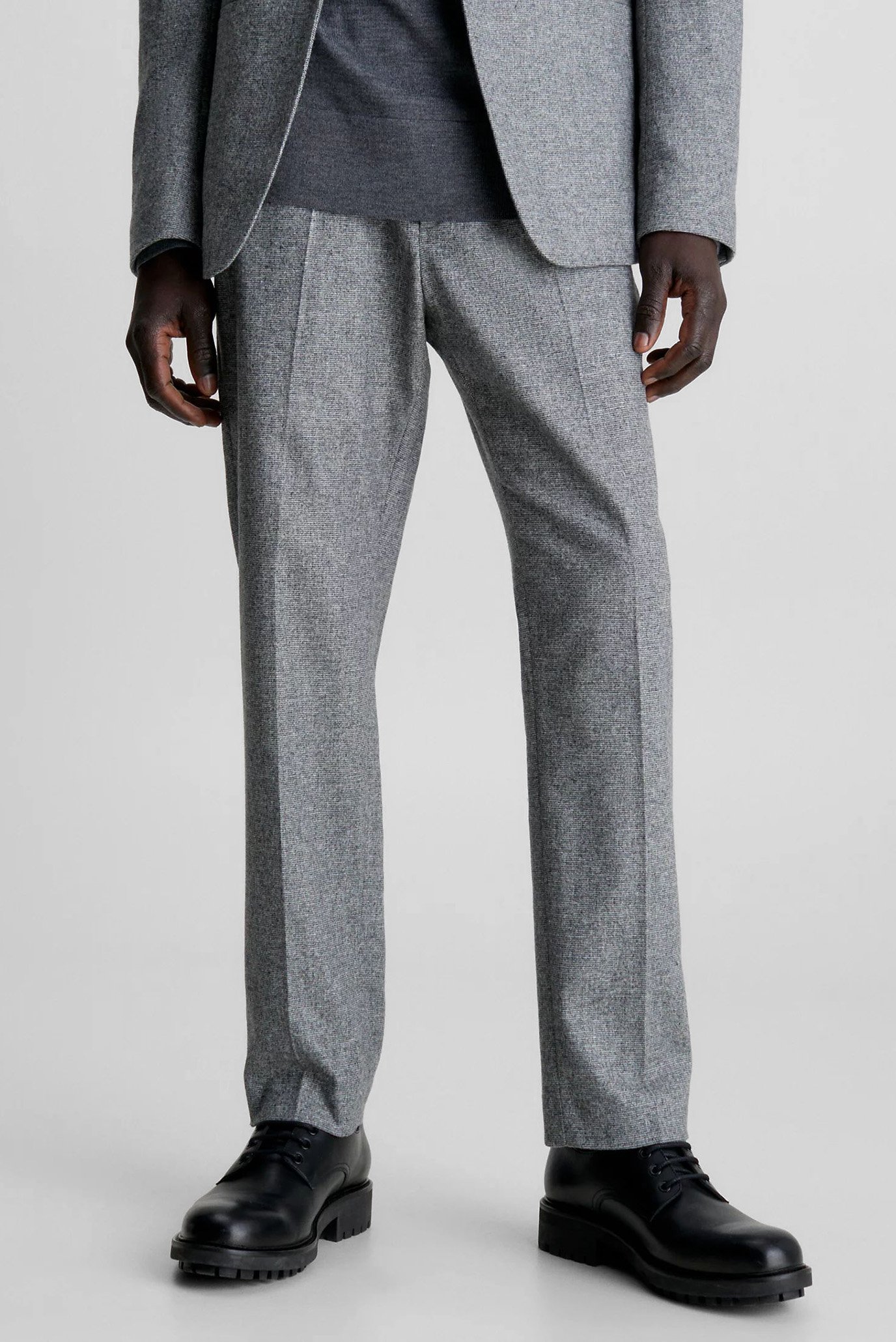 Мужские серые шерстяные брюки TWO TONE FLANNEL 1