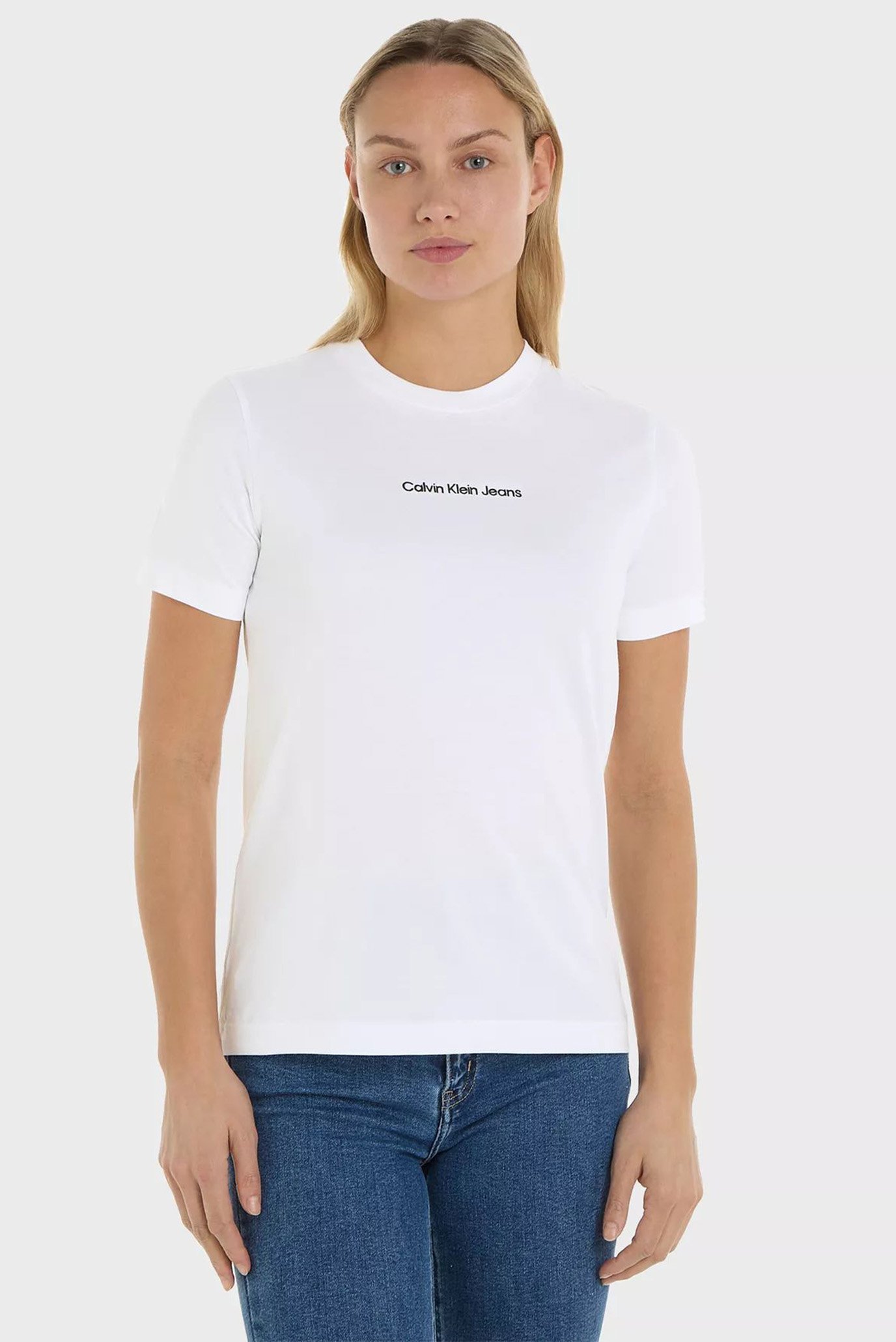 Женская белая футболка INSTITUTIONAL STRAIGHT TEE 1