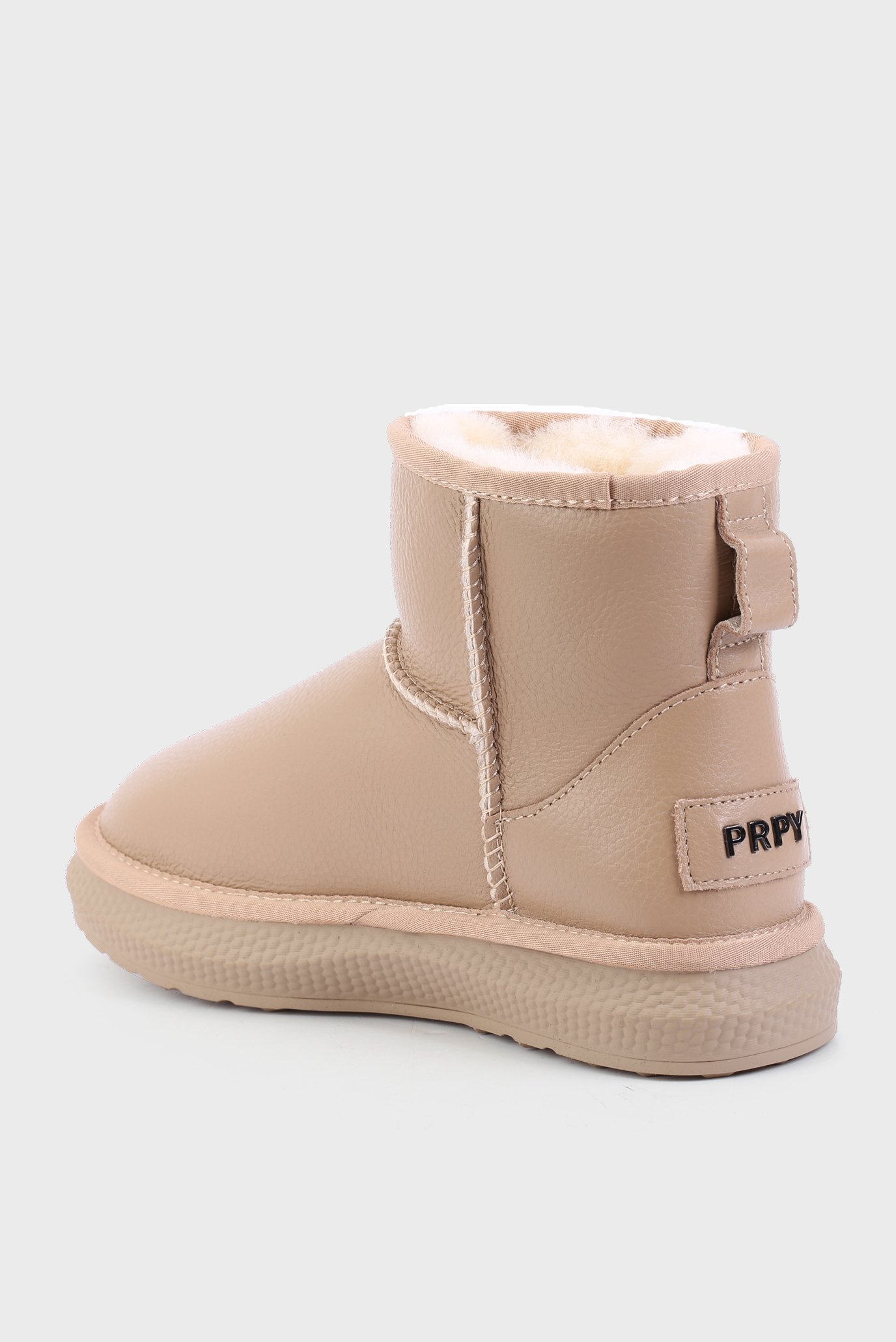 Женские бежевые кожаные угги Katarina 3