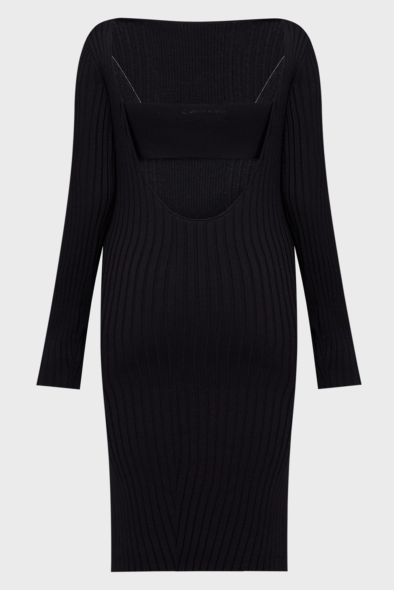 Женское черное платье ICONIC RIB OPEN BACKCalvin Klein Женское черное платье ICONIC RIB OPEN BACK 10
