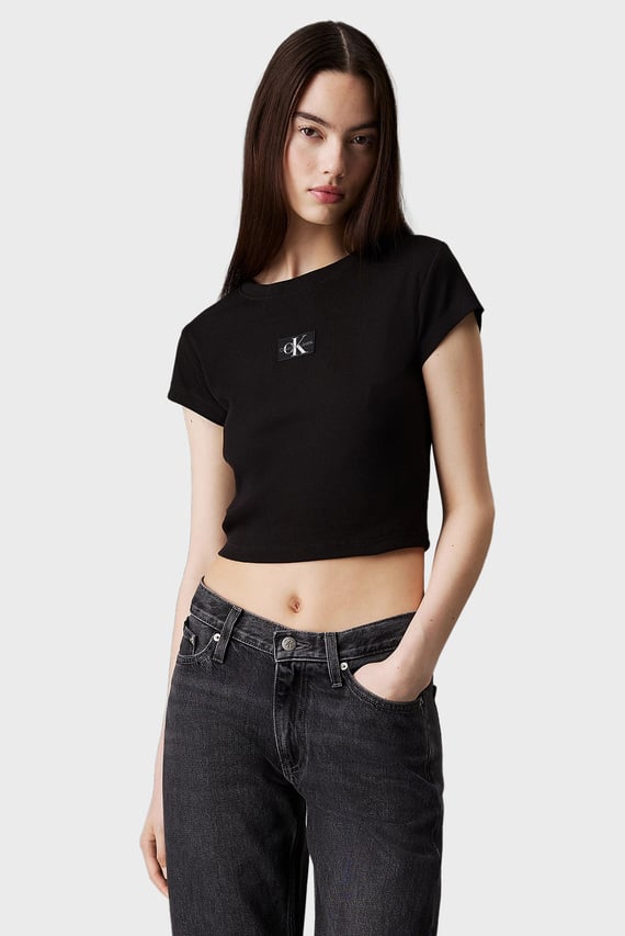Футболка WOVEN LABEL RIB BABY TEE Calvin Klein Jeans