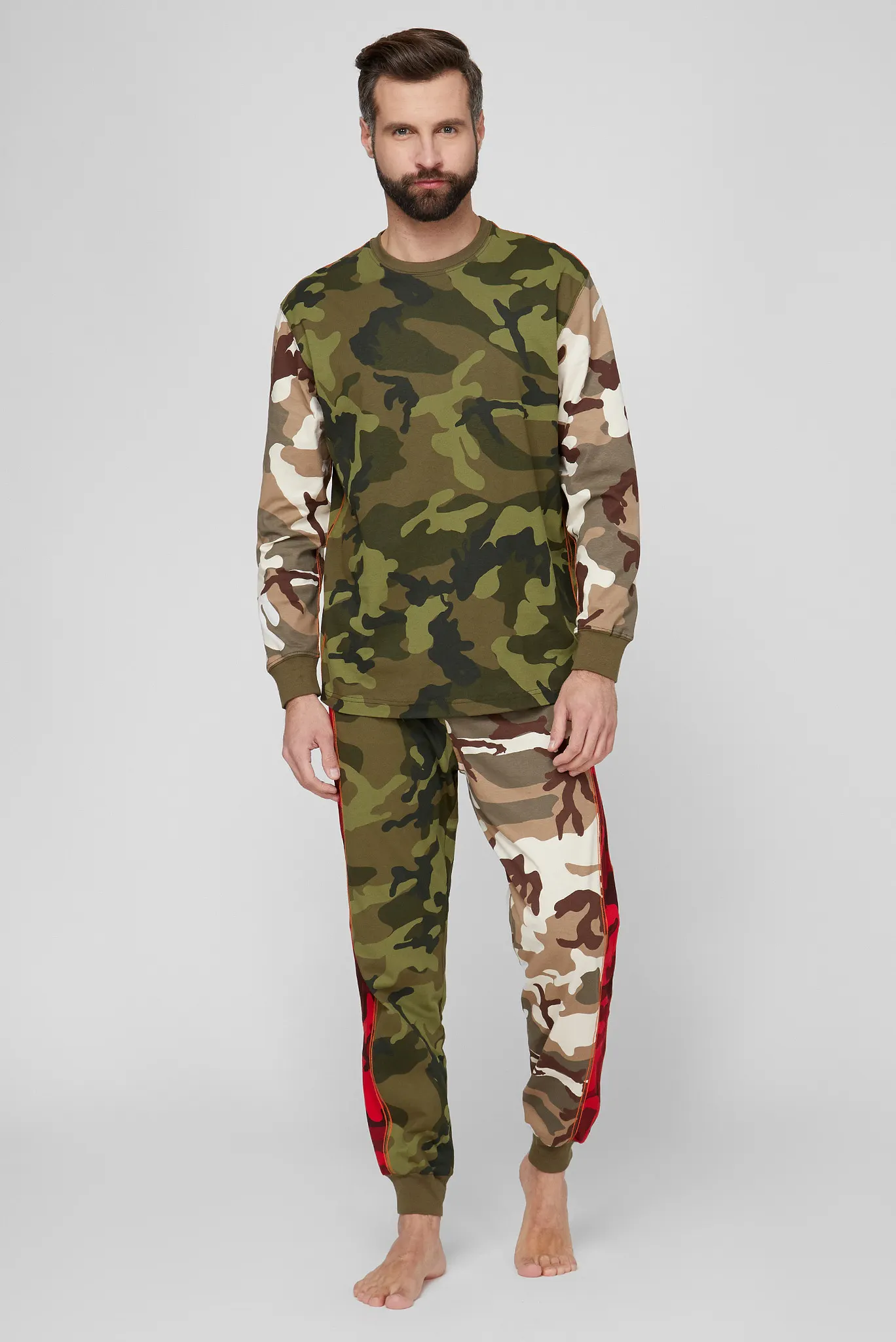 Мужская камуфляжная пижама (лонгслив, брюки) 1